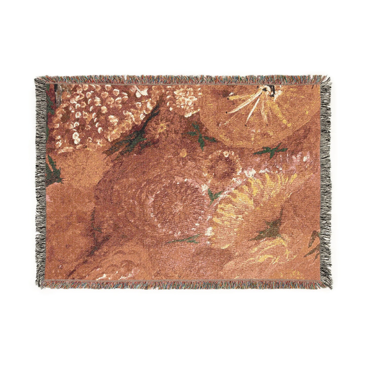 Floral Burst Woven Blanket — Cozy Abstract Swirl Throw by Dr. Q