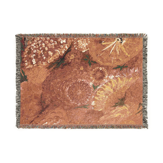 Floral Burst Woven Blanket — Cozy Abstract Swirl Throw by Dr. Q