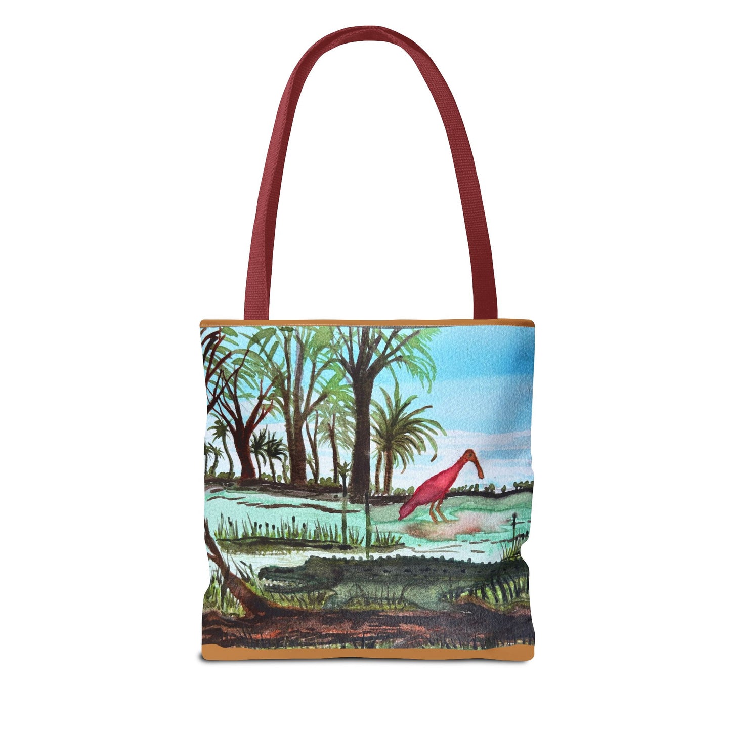Texas Gator & Roseate Spoonbill Tote Bag — Bold All-Over Print