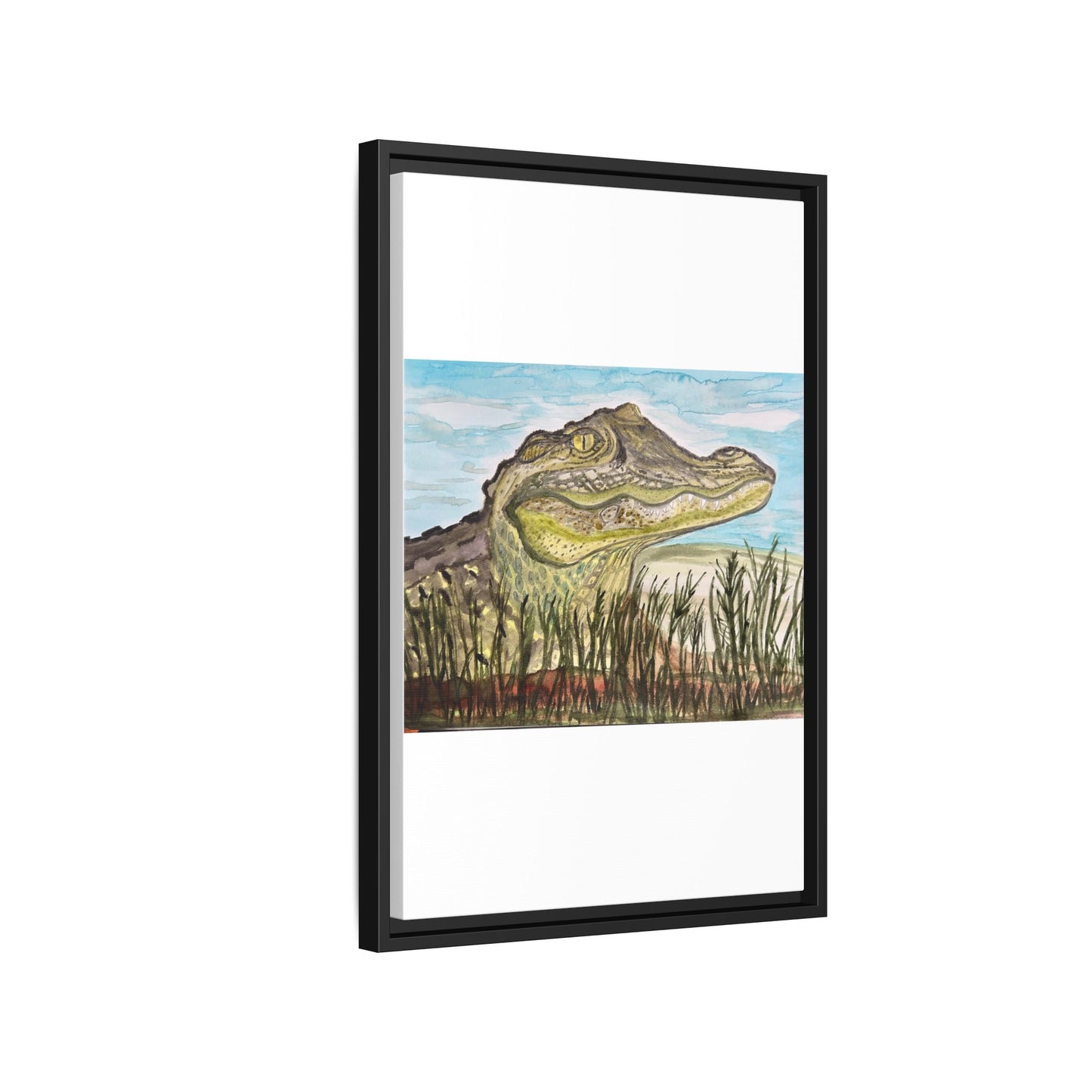 Texas Gator "Big Padre" Alligator Wall Art — Framed Matte Canvas Print