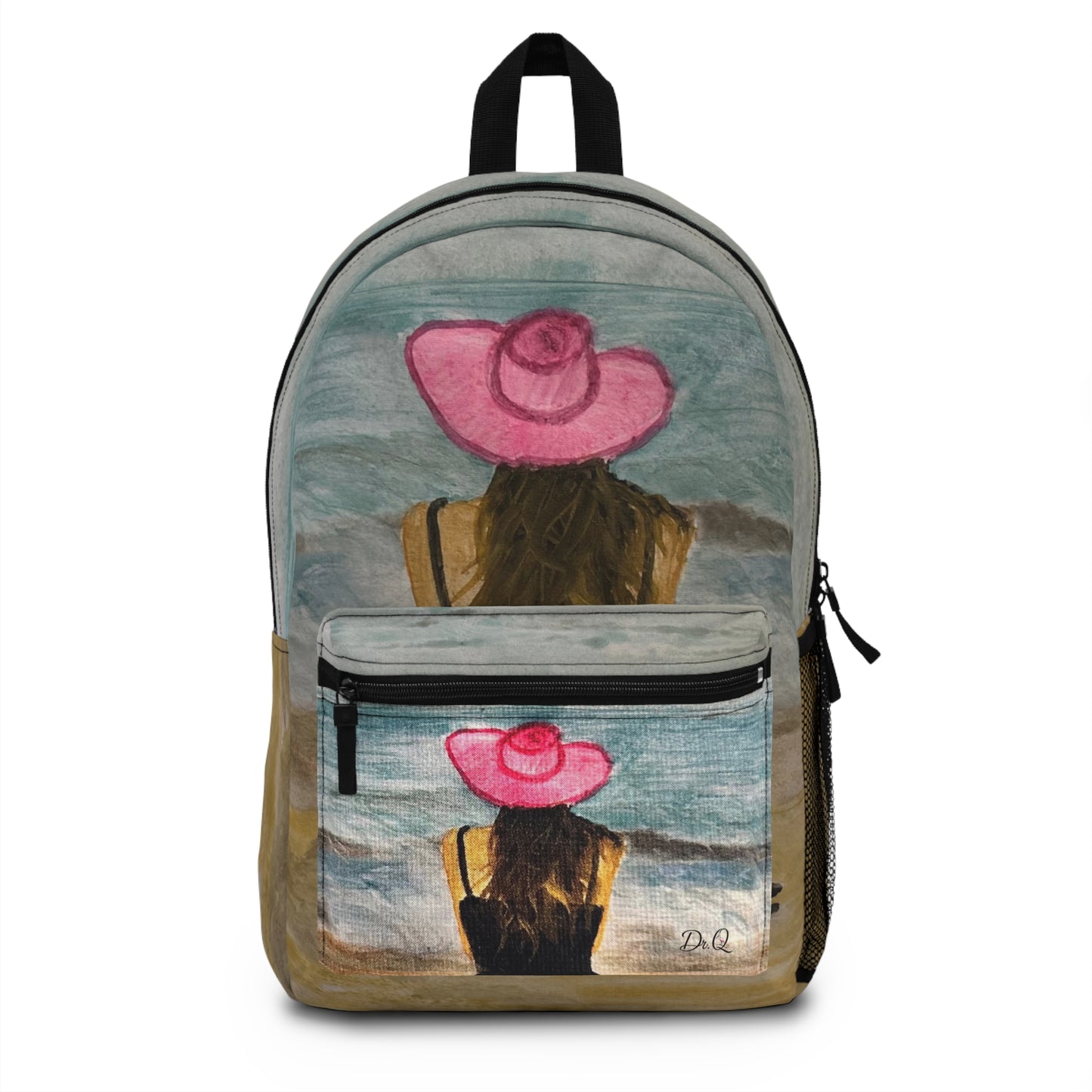 "For Shore" Pink Floppy Hat Girl Backpack | Coastal Travel Daypack