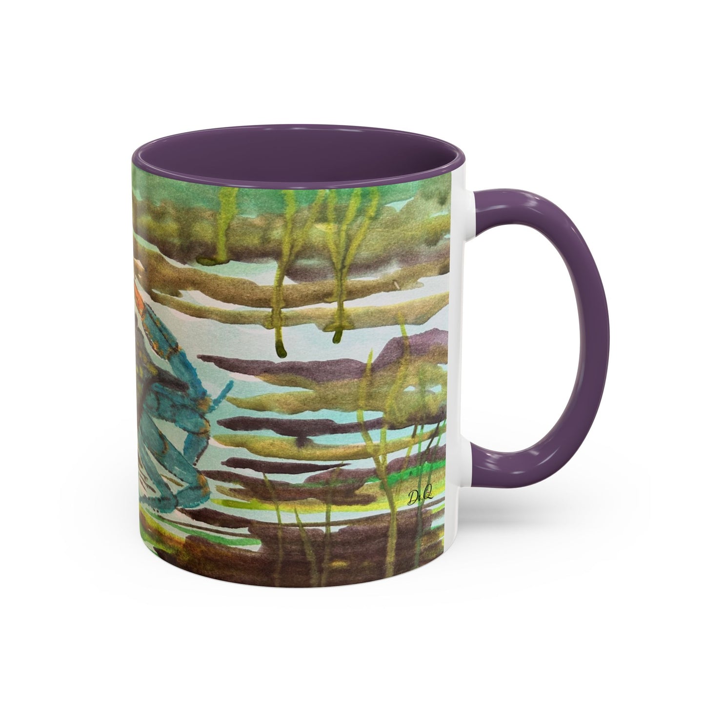 Blue Crab Under the Sea Accent Coffee Mug — Nautical Ocean Ceramic Mug (11/15oz)