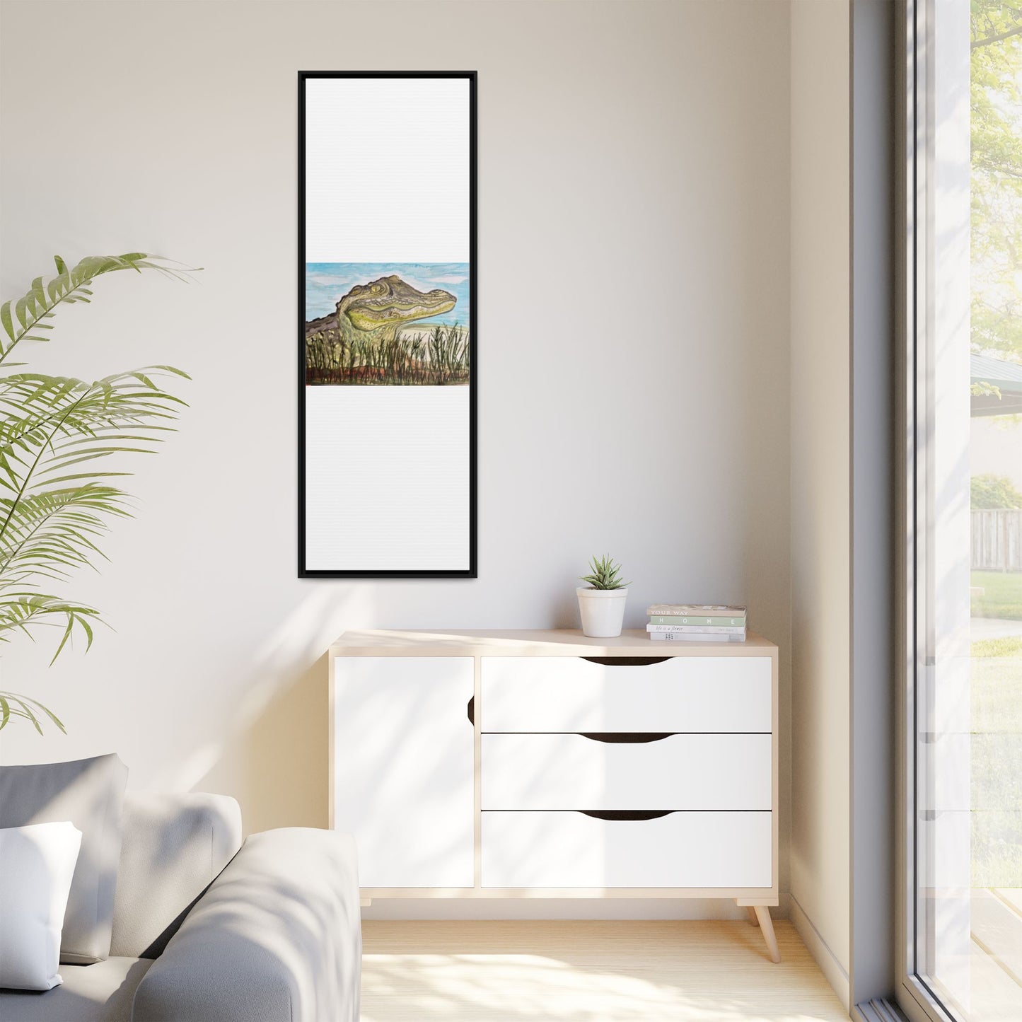 Texas Gator "Big Padre" Alligator Wall Art — Framed Matte Canvas Print