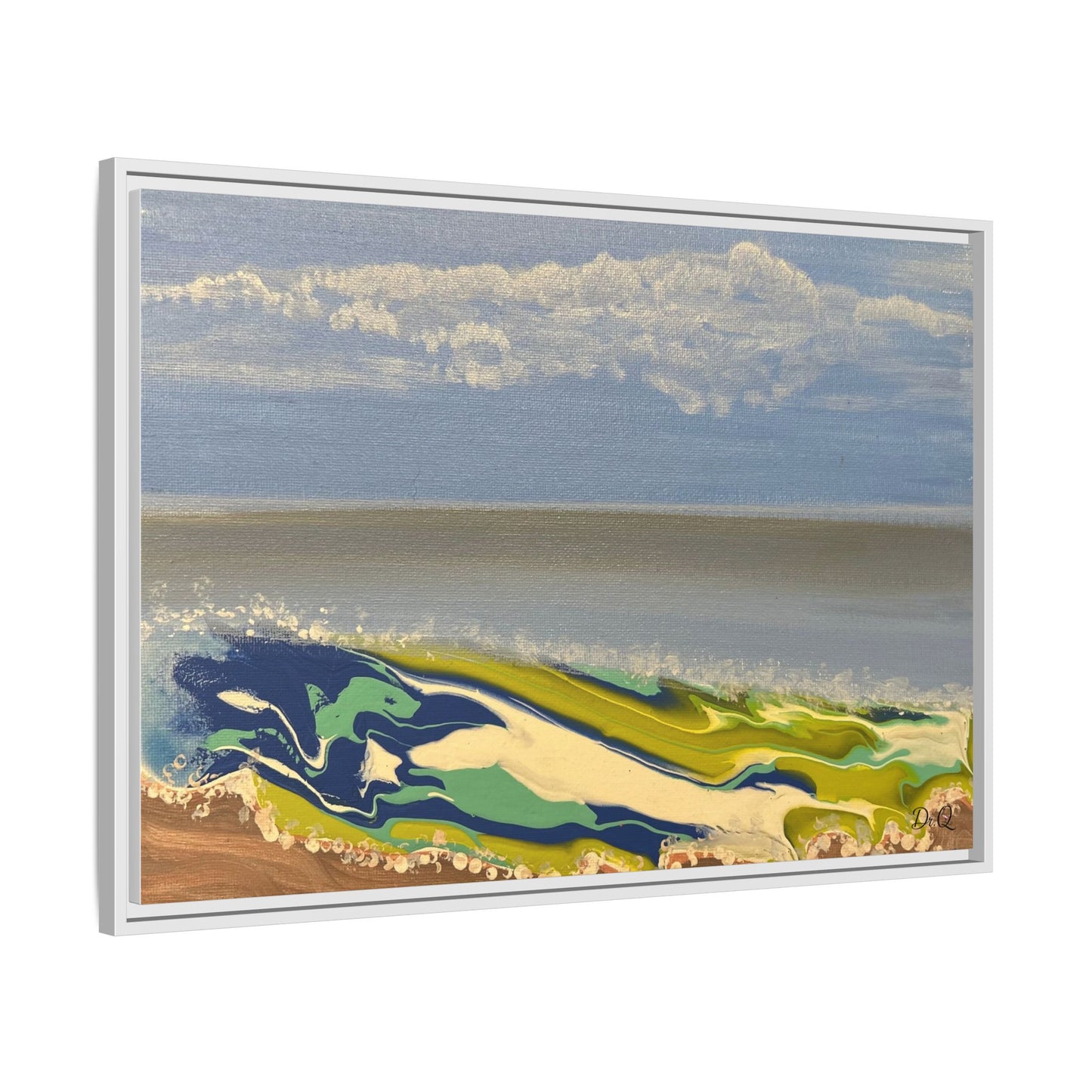 Sea Wash Matte Canvas, Framed (Multi-color)