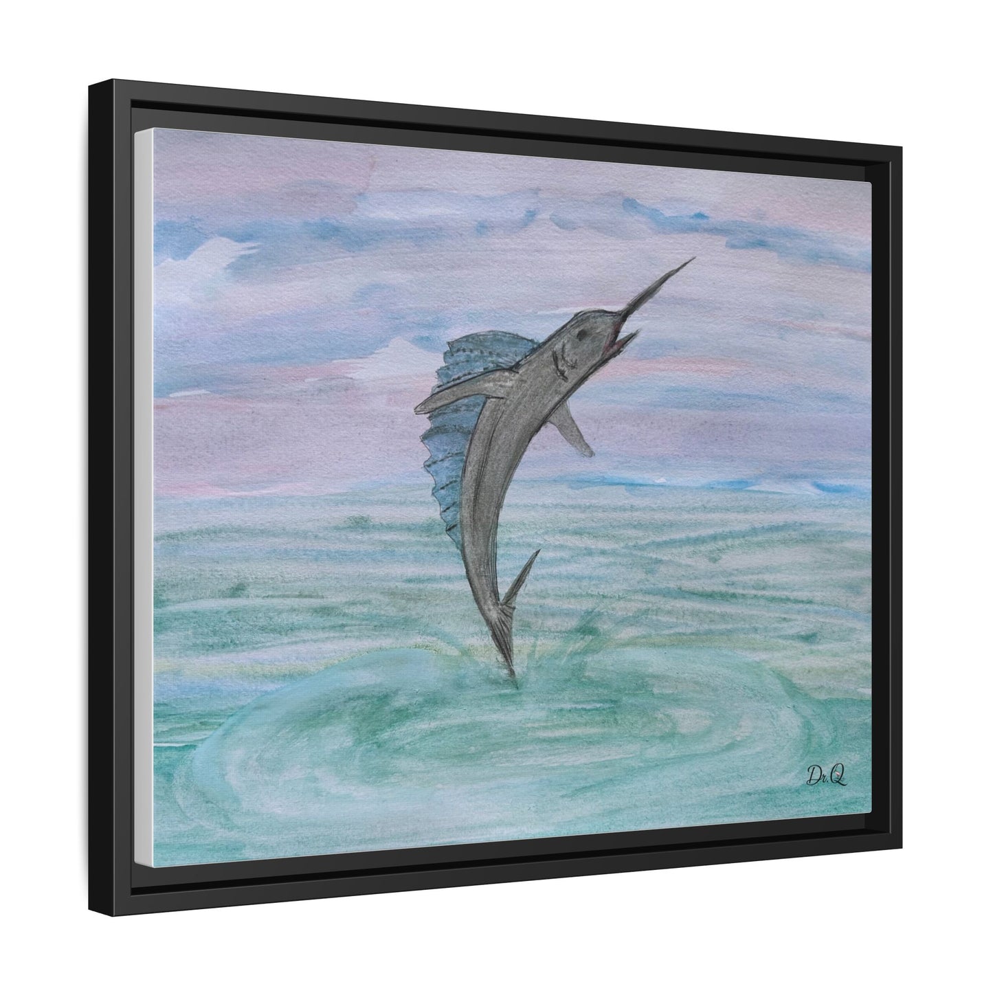 Leaping Marlin Seascape Wall Art