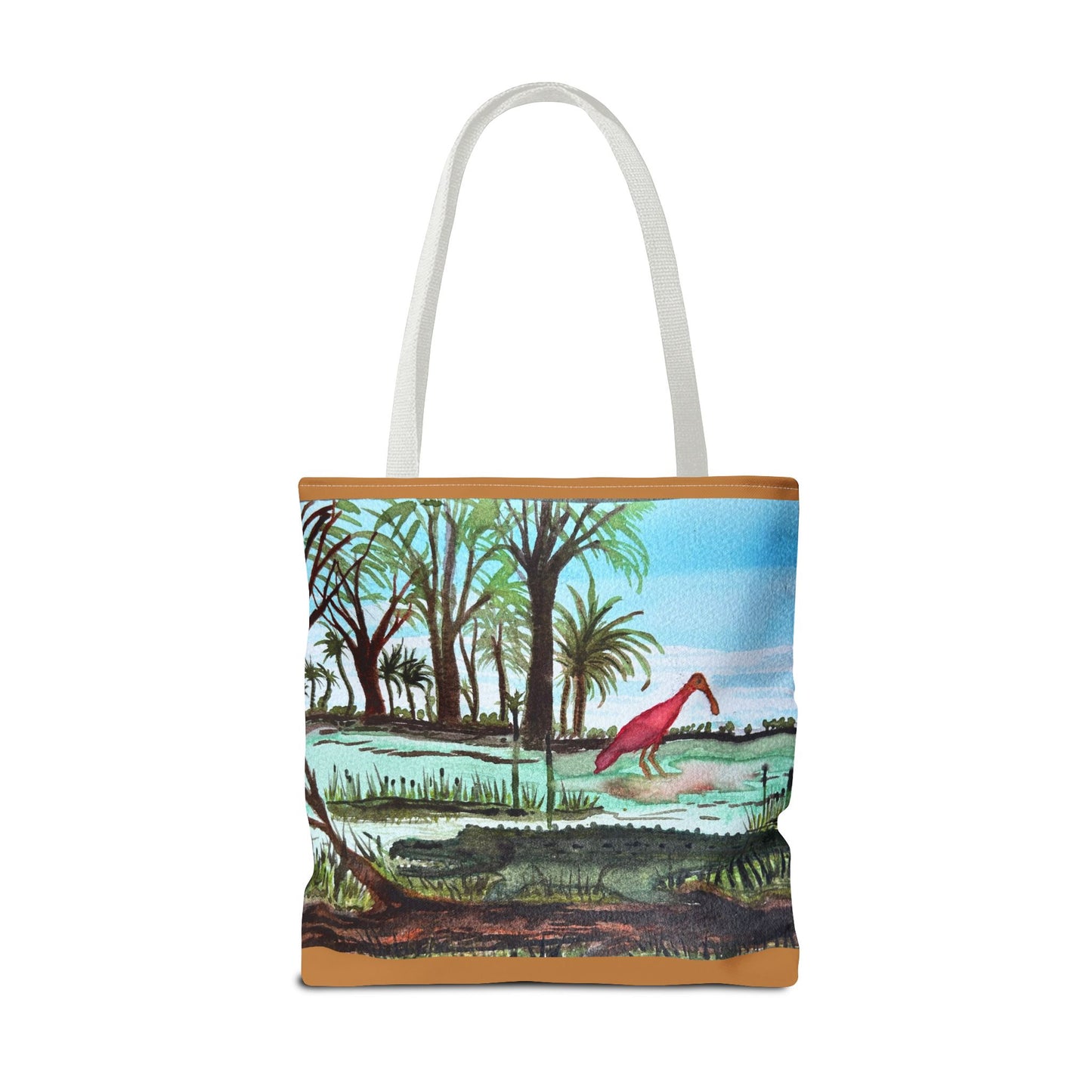 Texas Gator & Roseate Spoonbill Tote Bag — Bold All-Over Print