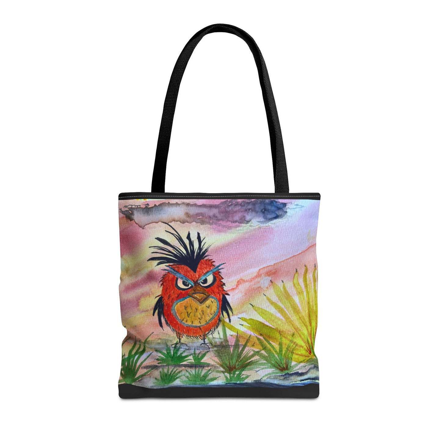 Funky Owl Art Tote Bag, Unique Tote for Shopping, Beach, Gift for Bird Lovers, Cute Eco-Friendly Carryall, Handmade Art Accessory