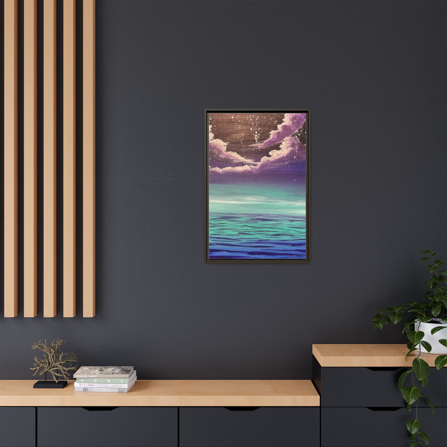 Night Sky Matte Canvas, Framed (Multi-color)