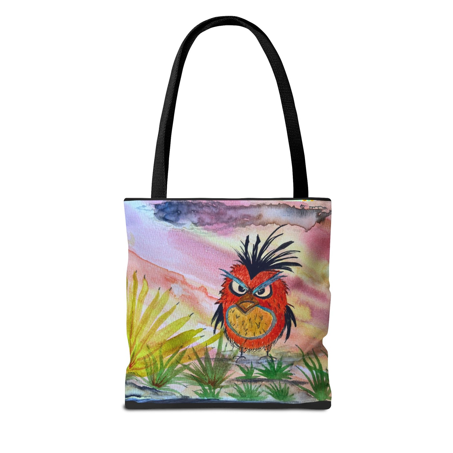 Mad Little Bird Art Tote Bag, Beach, Gift for Bird Lovers
