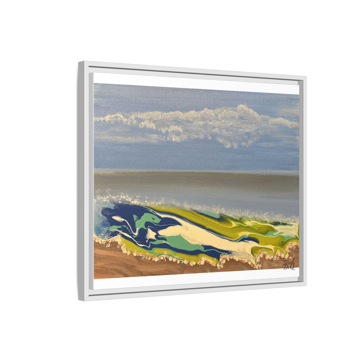 Sea Wash Matte Canvas, Framed (Multi-color)