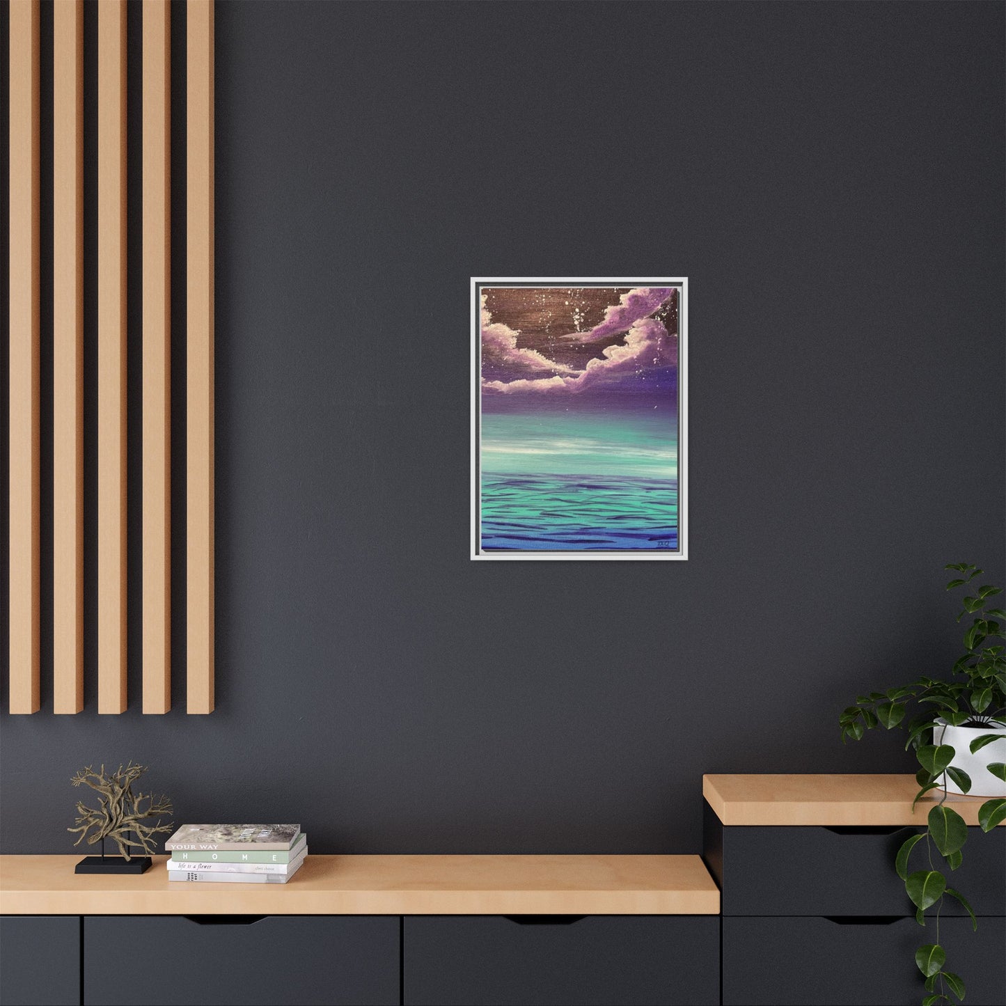 Night Sky Matte Canvas, Framed (Multi-color)