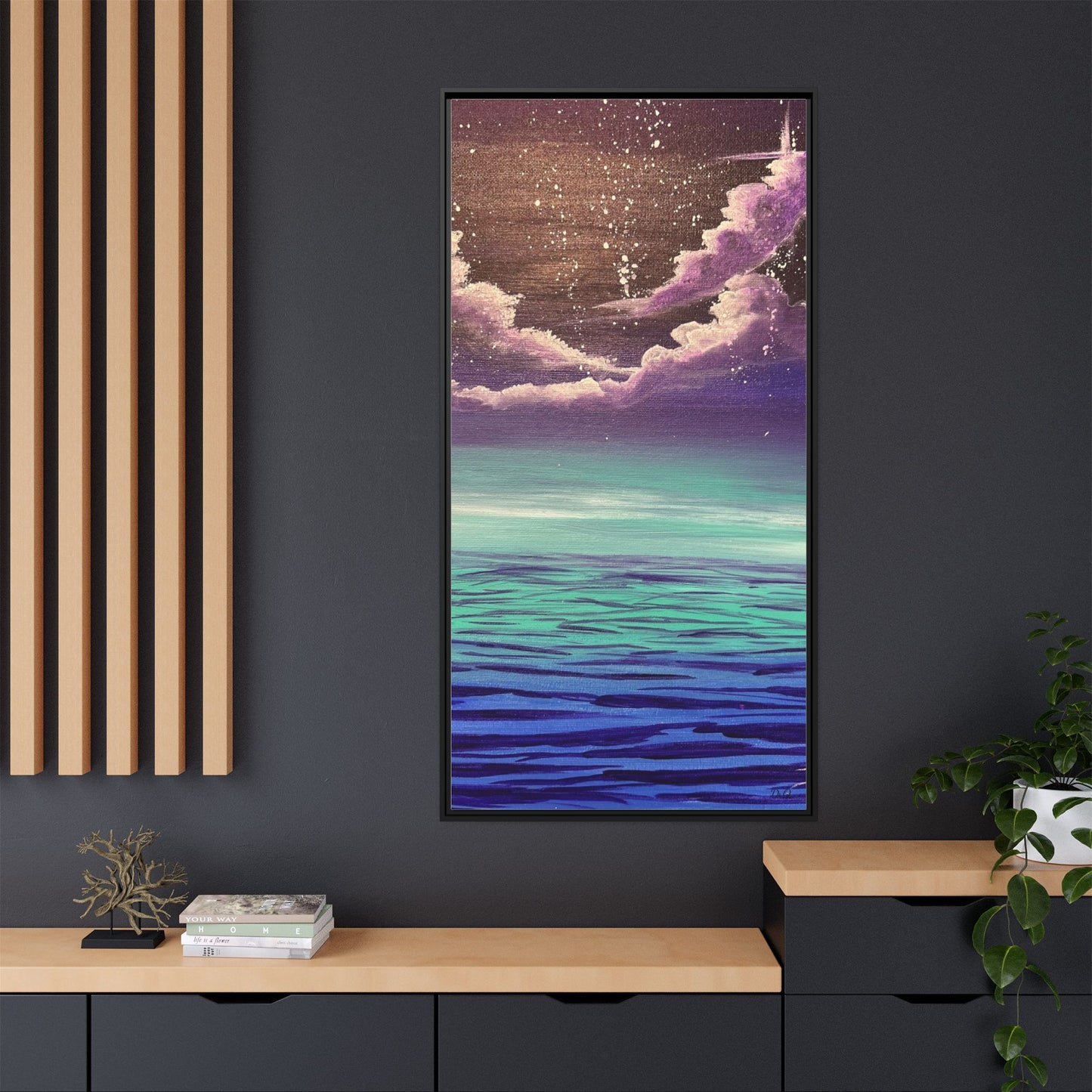Night Sky Matte Canvas, Framed (Multi-color)