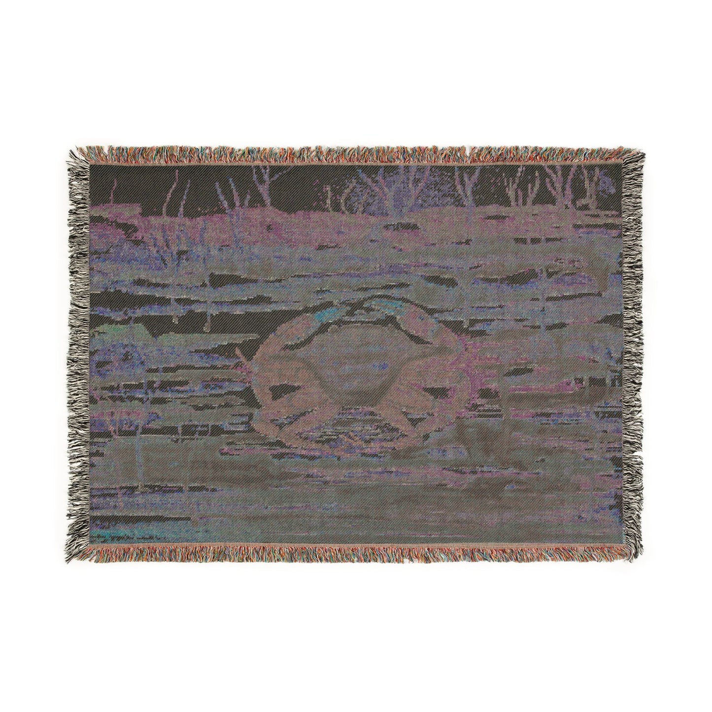 Blue Crab Coastal Woven Blanket – Nautical Beach Throw for Ocean Lovers