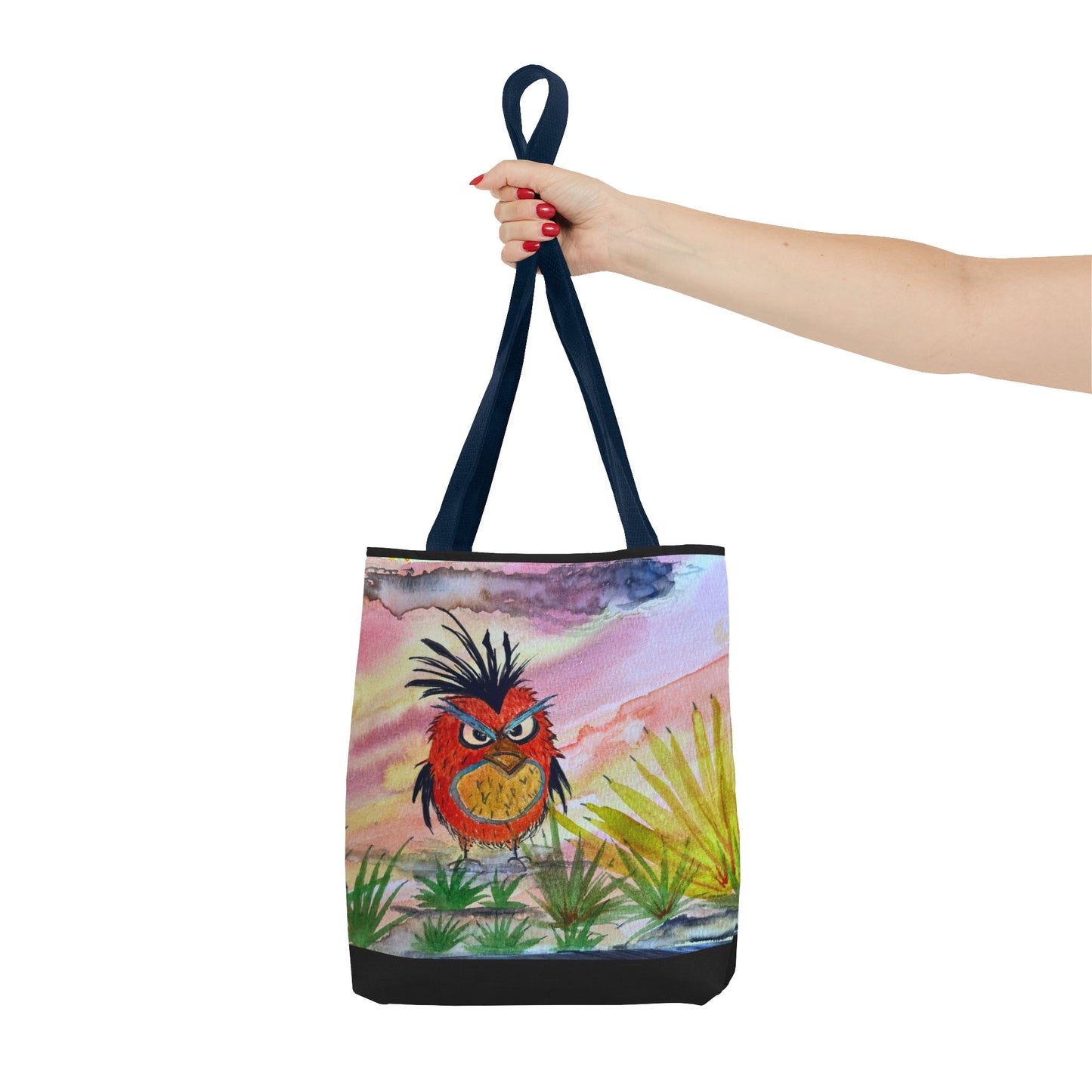 Funky Owl Art Tote Bag, Unique Tote for Shopping, Beach, Gift for Bird Lovers, Cute Eco-Friendly Carryall, Handmade Art Accessory