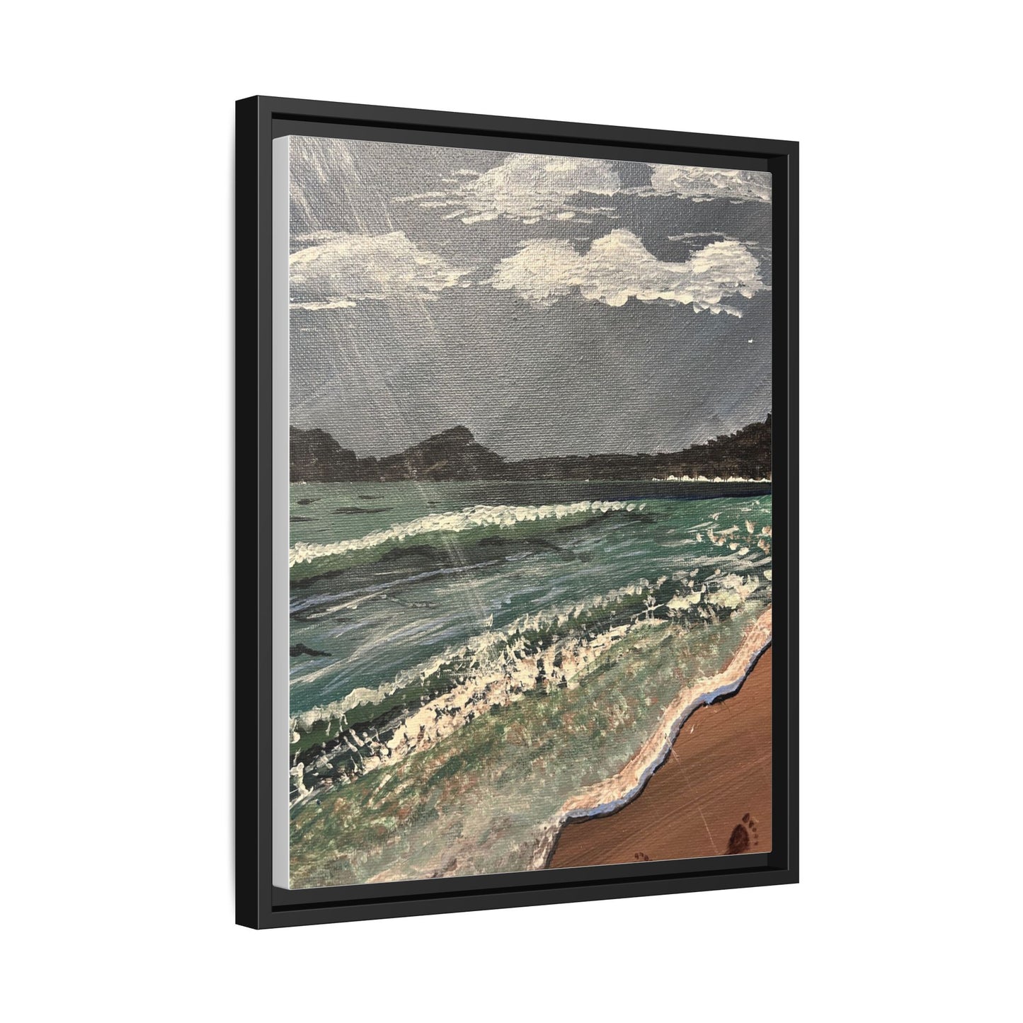 Walk on the Beach Matte Canvas, Black Frame