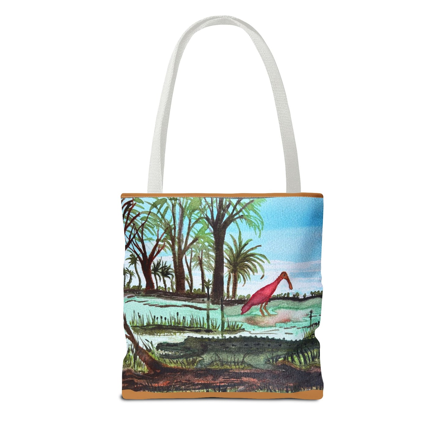 Texas Gator & Roseate Spoonbill Tote Bag — Bold All-Over Print