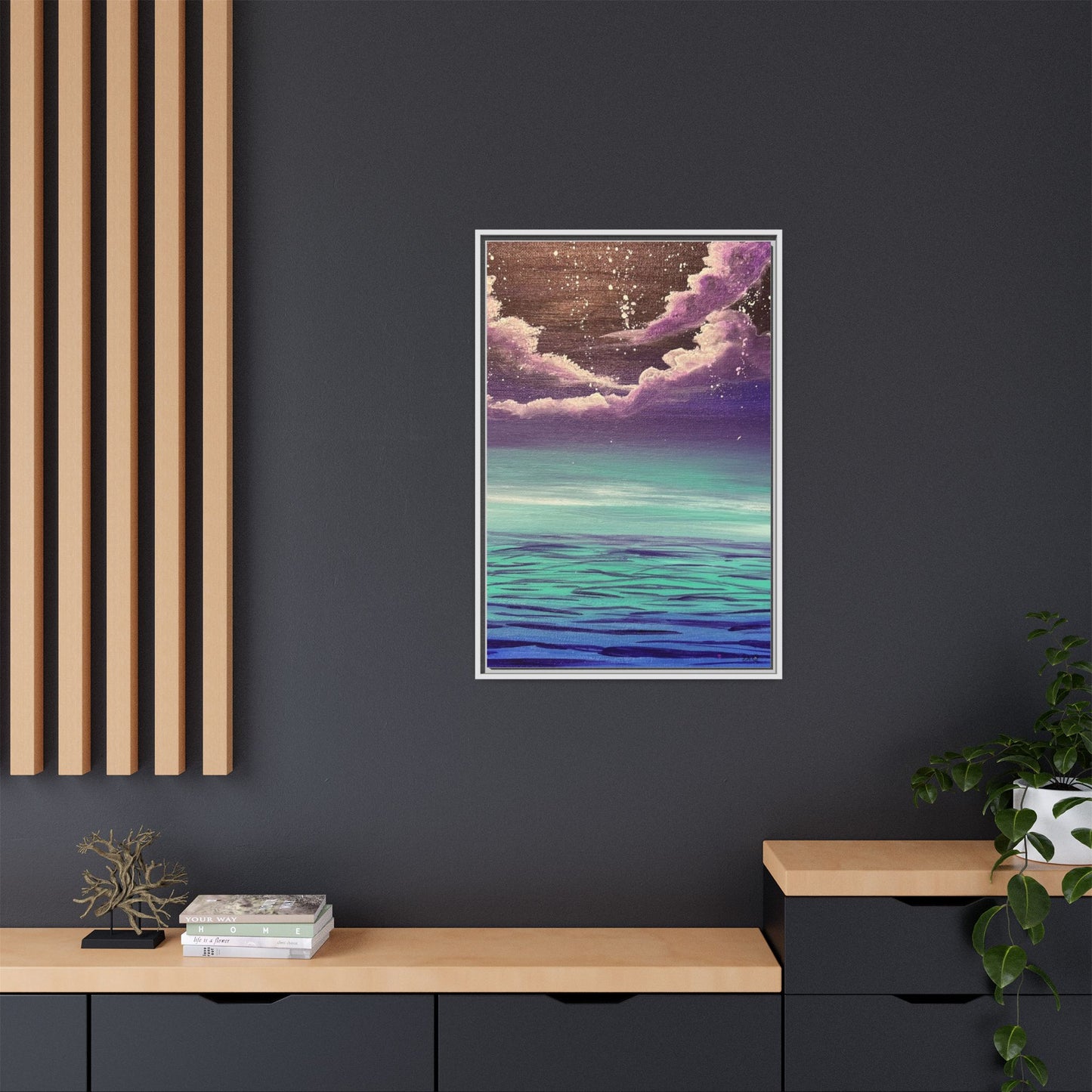 Night Sky Matte Canvas, Framed (Multi-color)