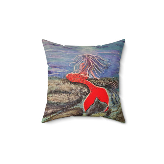 Mermaid Spun Polyester Square Pillow