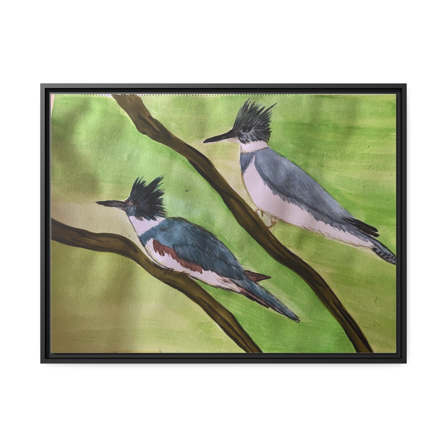 Belted King Fisher Matte Canvas, Black Frame