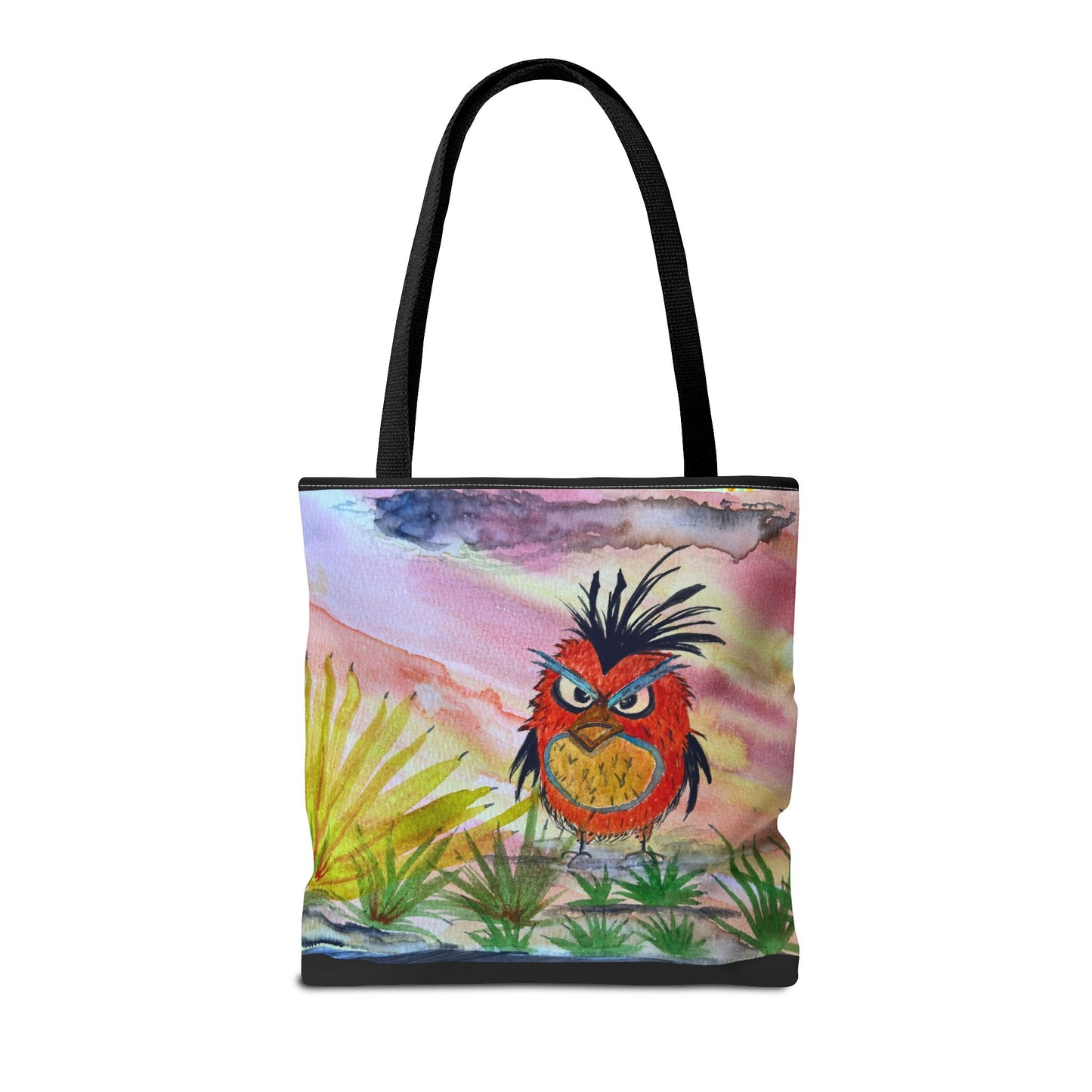 Mad Little Bird Art Tote Bag, Beach, Gift for Bird Lovers