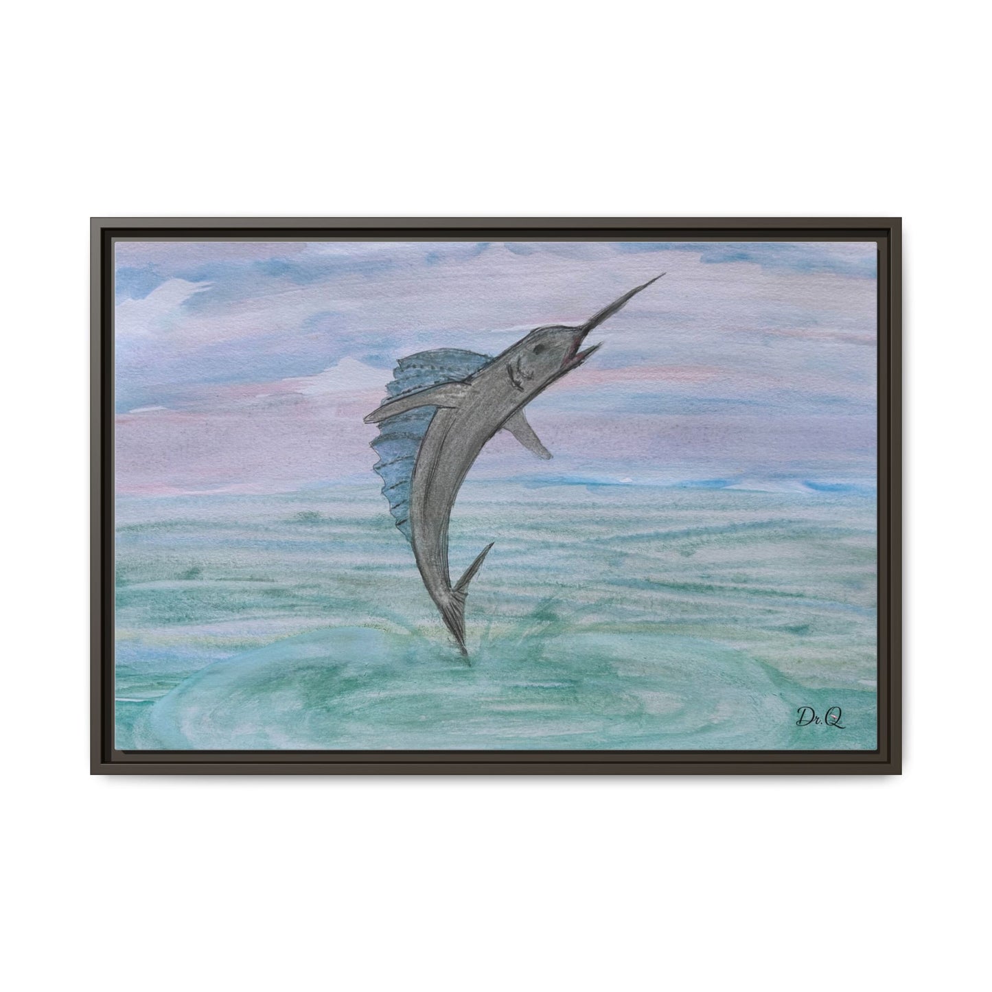 Leaping Marlin Seascape Wall Art