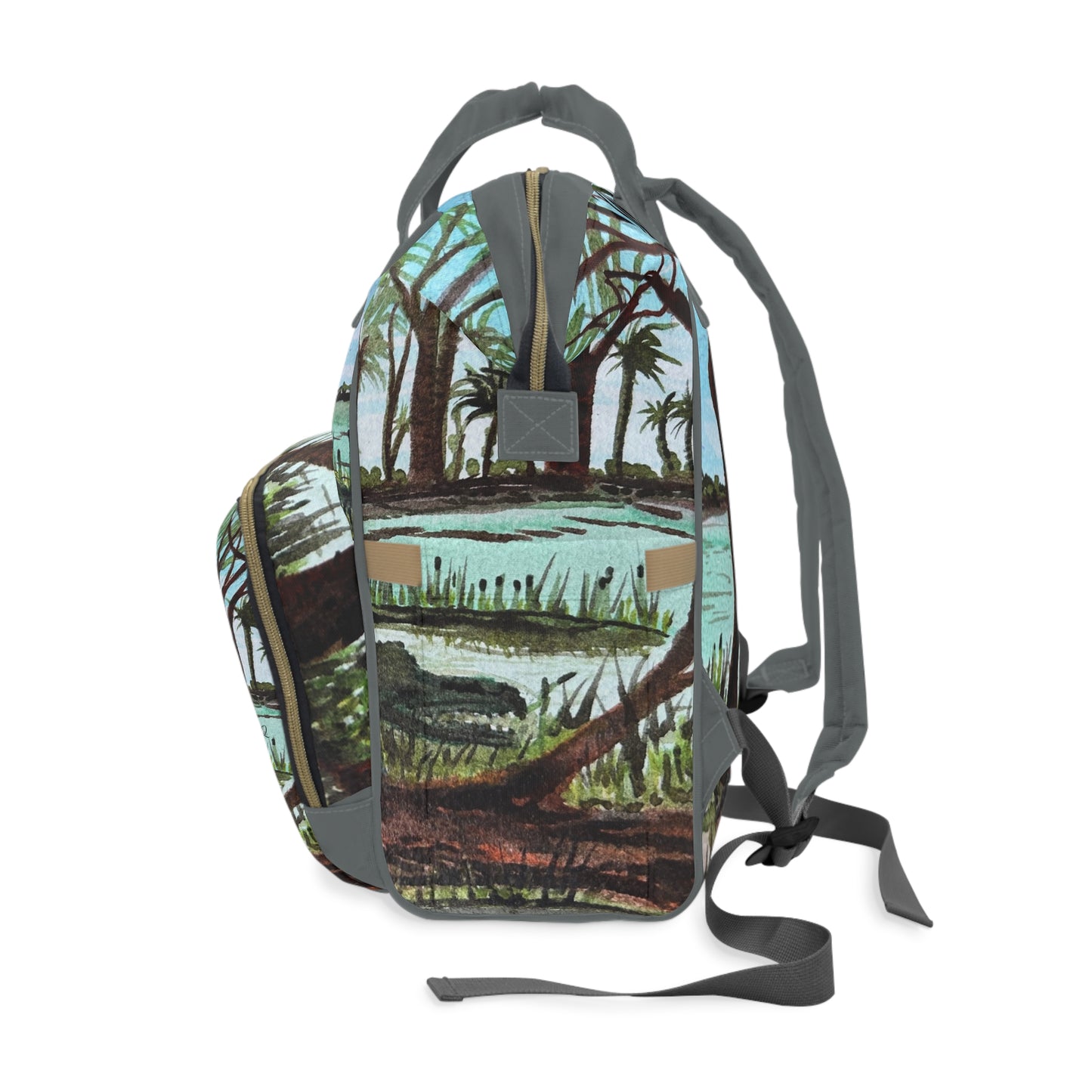 Roseate Spoonbill & Gator - Multifunctional Diaper Backpack