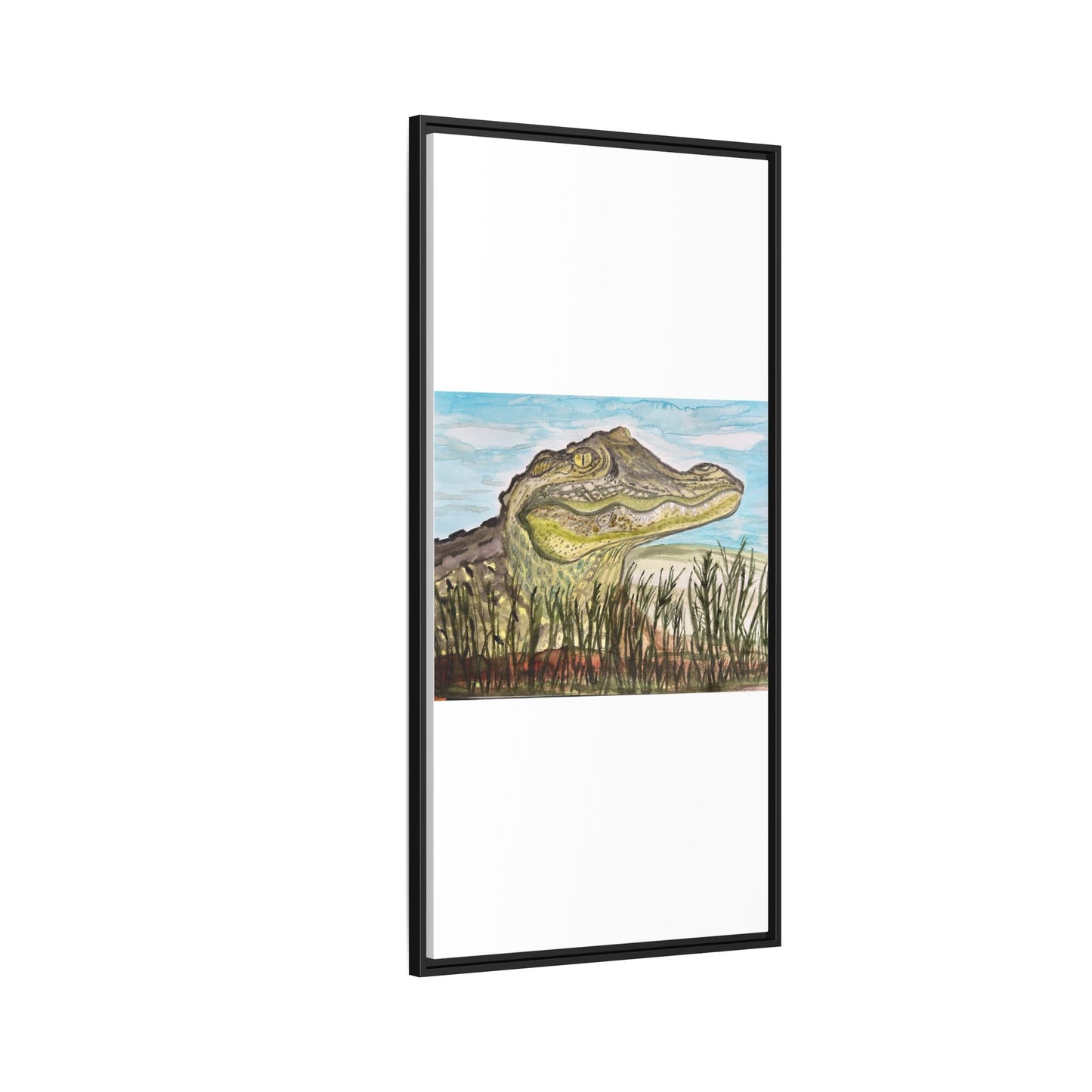 Texas Gator "Big Padre" Alligator Wall Art — Framed Matte Canvas Print
