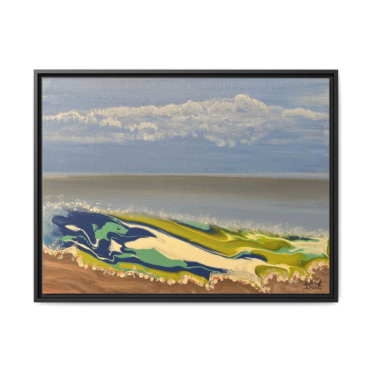 Sea Wash Matte Canvas, Framed (Multi-color)