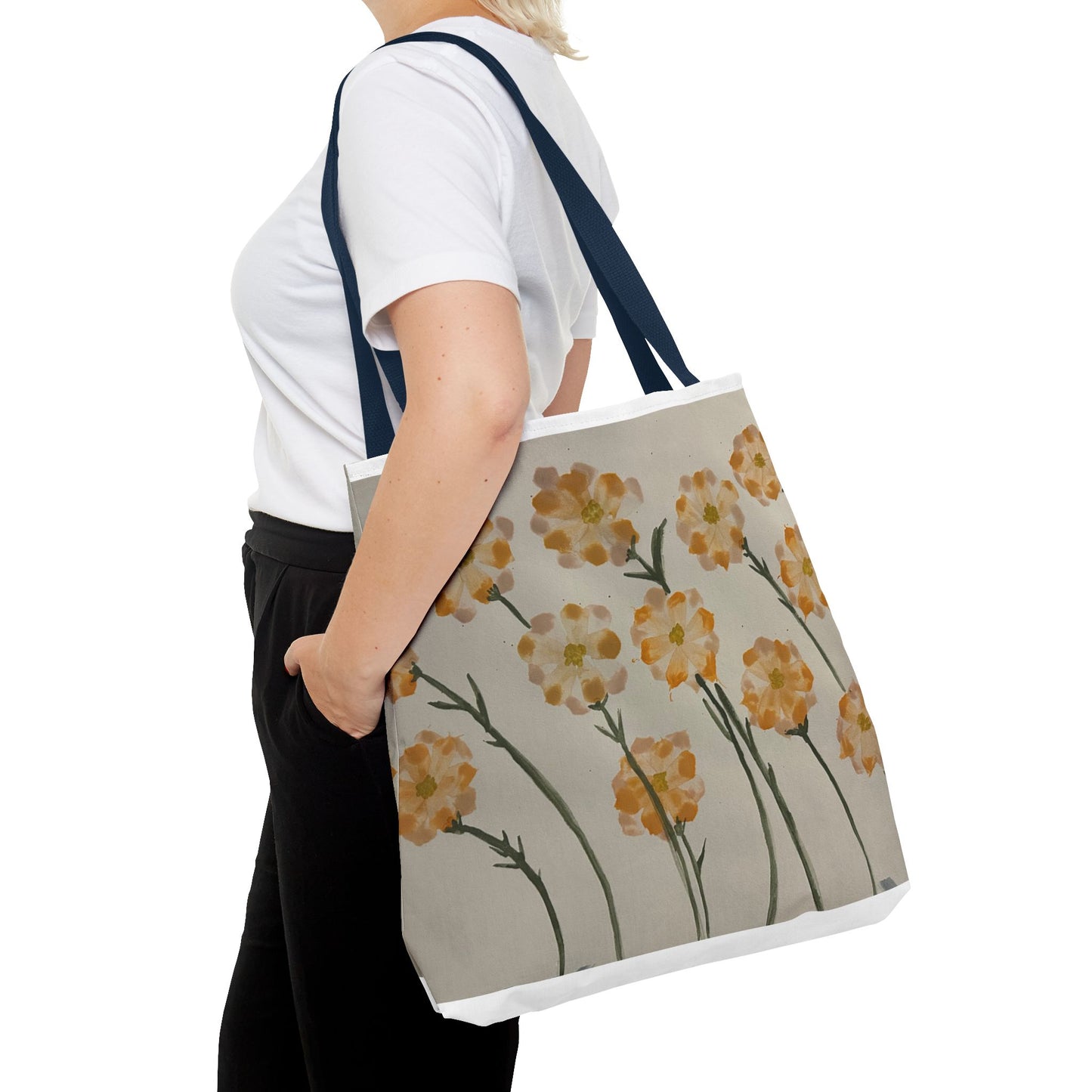 Yellow Orange Flowers Tote Bag (AOP)