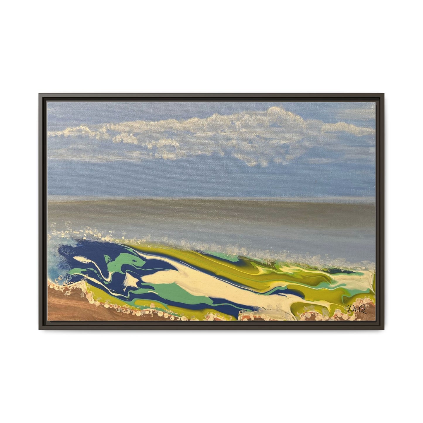 Sea Wash Matte Canvas, Framed (Multi-color)