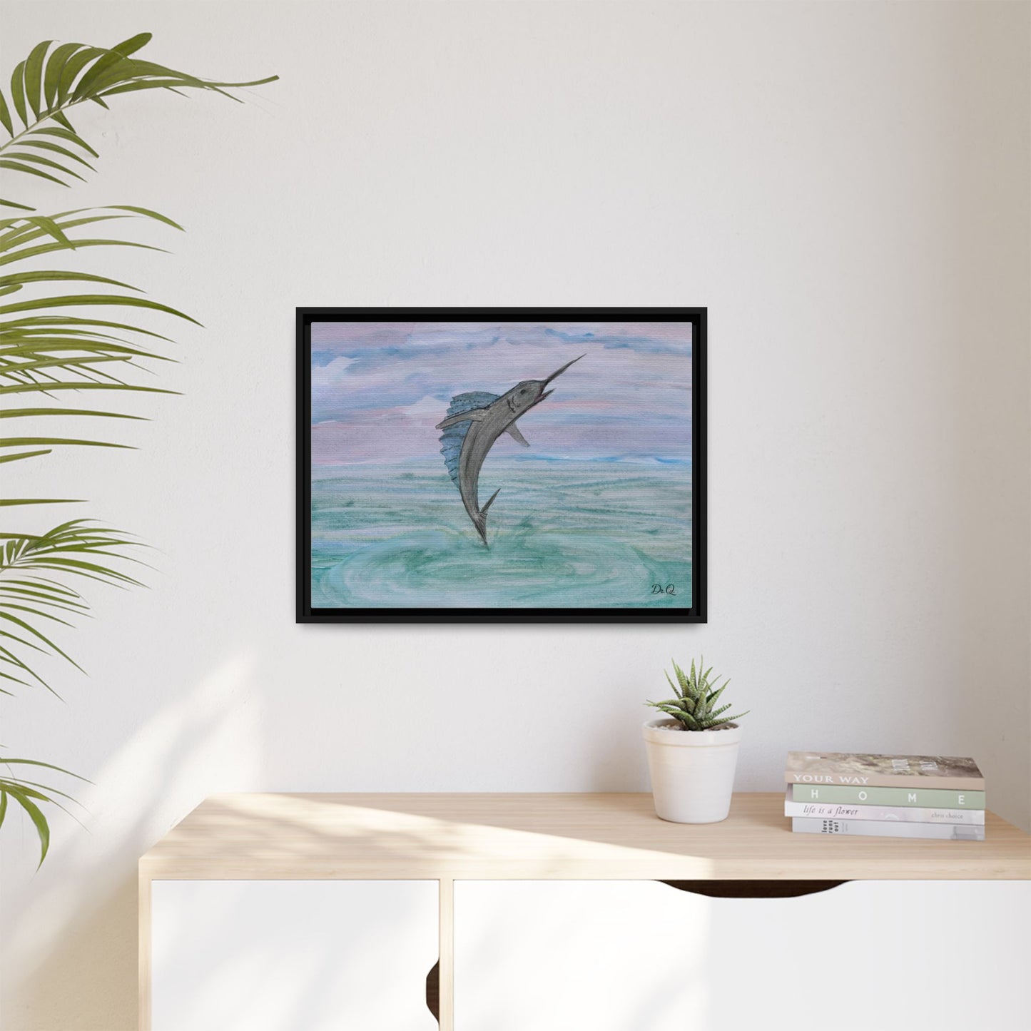 Leaping Marlin Seascape Wall Art