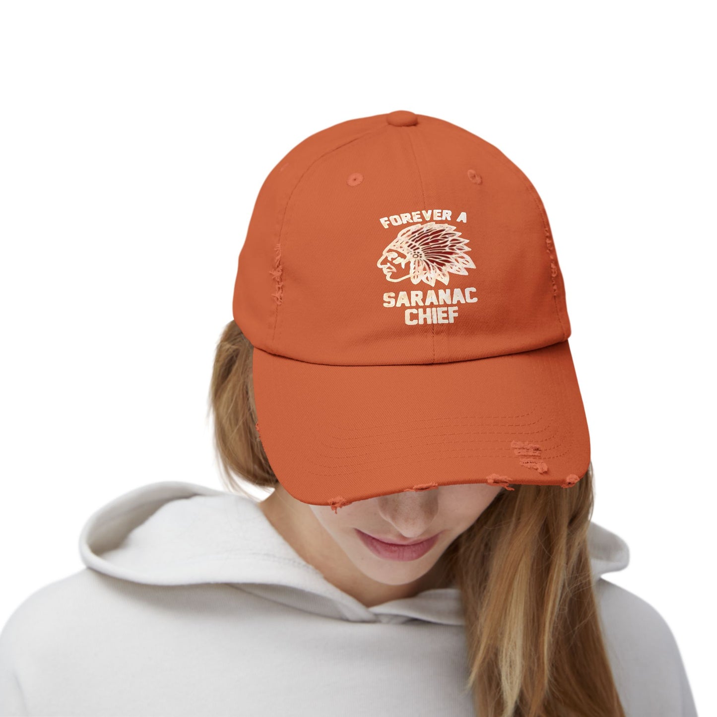 Forever a Saranac Chief Unisex Distressed Cap