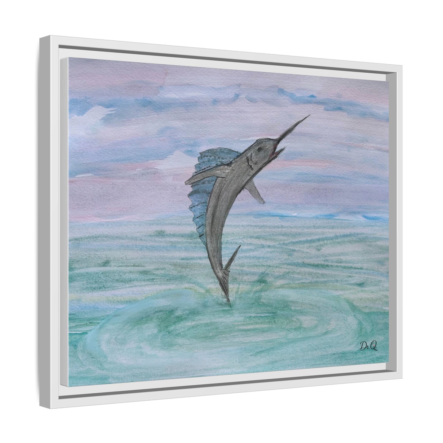 Leaping Marlin Seascape Wall Art