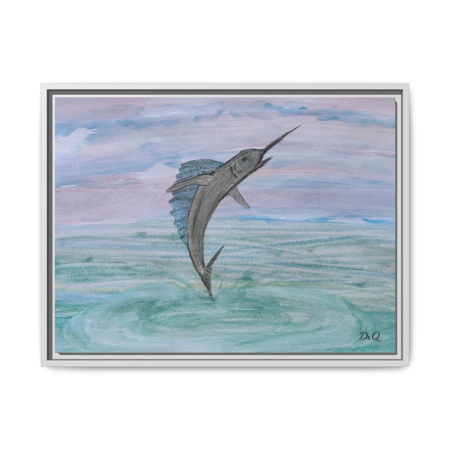 Leaping Marlin Seascape Wall Art
