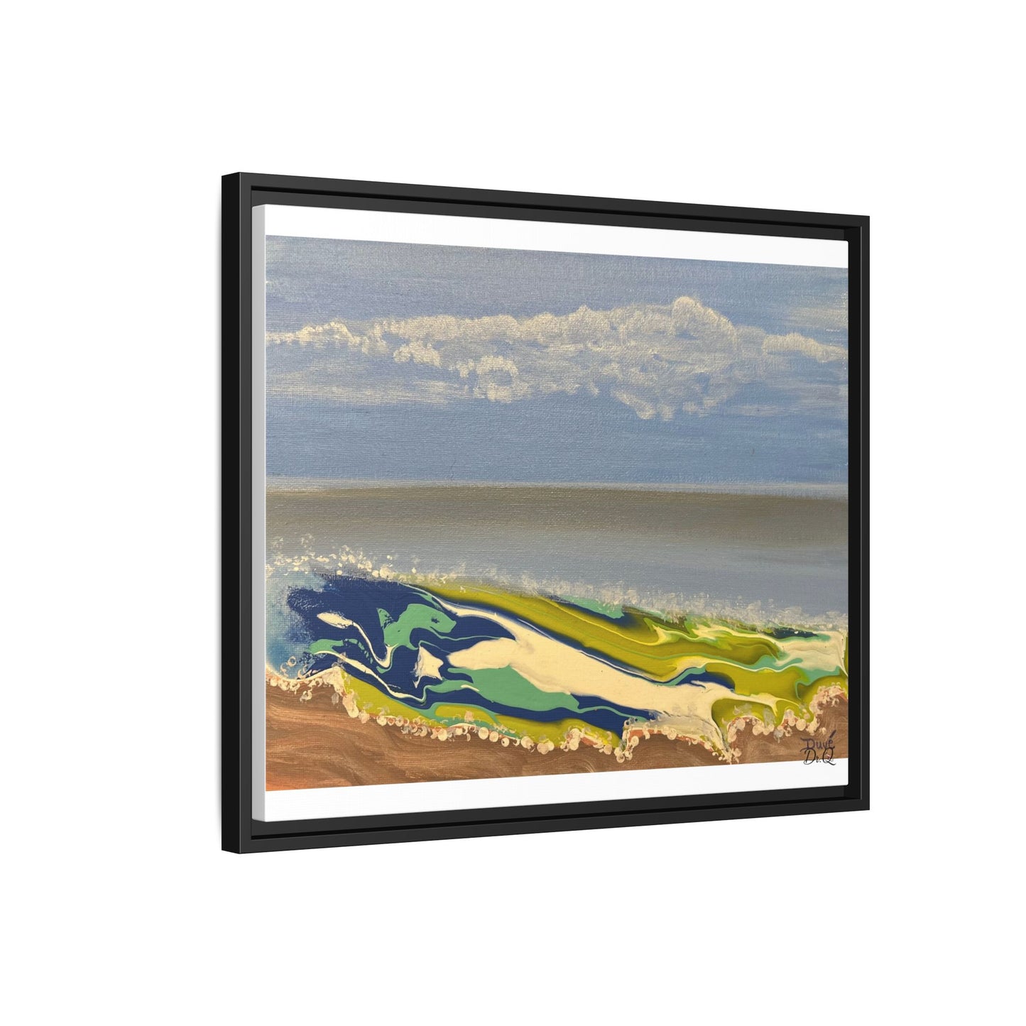 Sea Wash Matte Canvas, Framed (Multi-color)