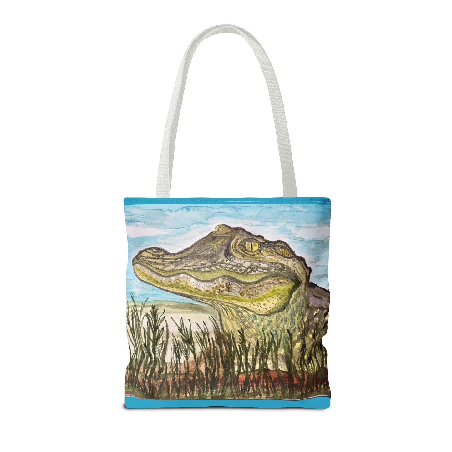 Texas Gator "Big Padre" Alligator Marsh Tote Bag — Wildlife Art Canvas Beach & Market Tote