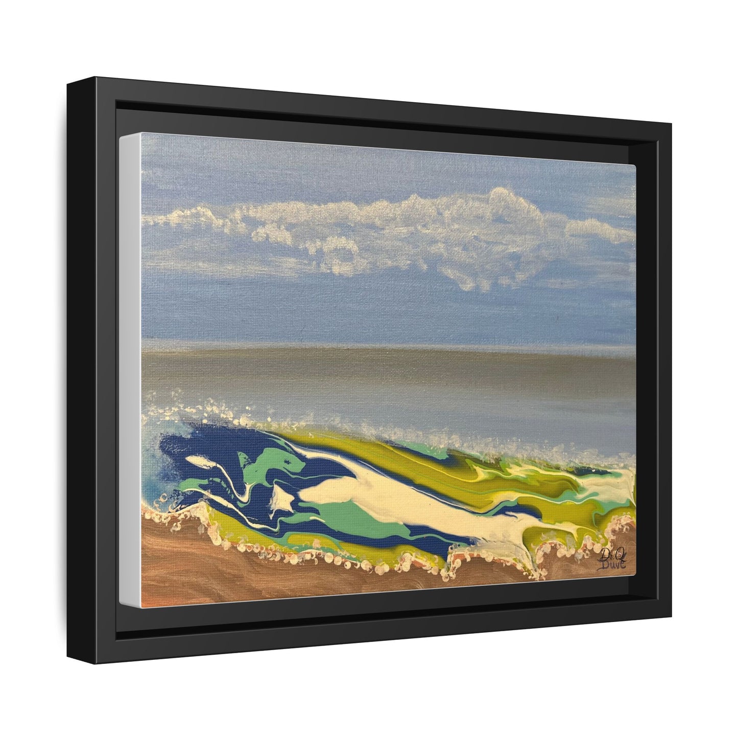 Sea Wash Matte Canvas, Framed (Multi-color)