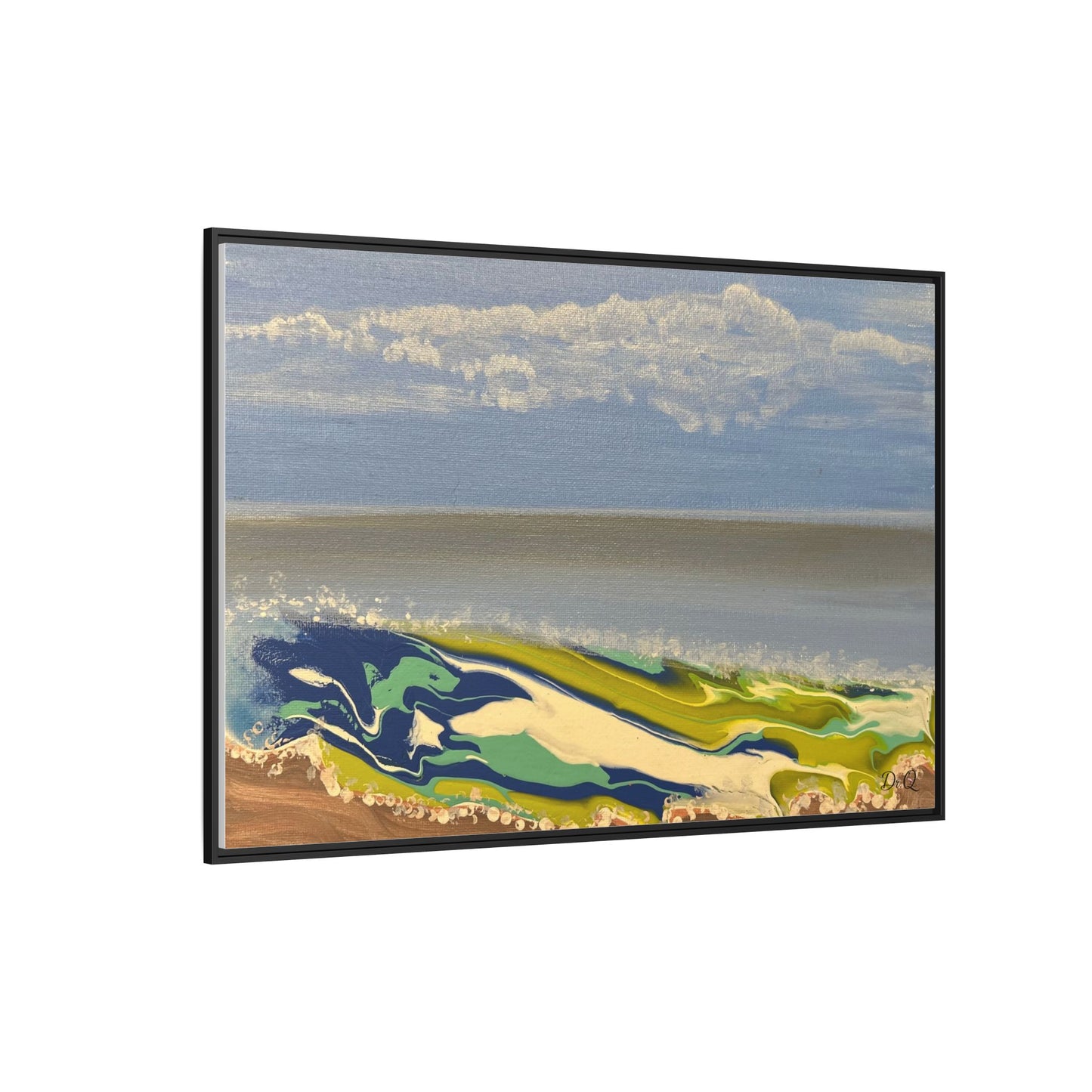 Sea Wash Matte Canvas, Framed (Multi-color)