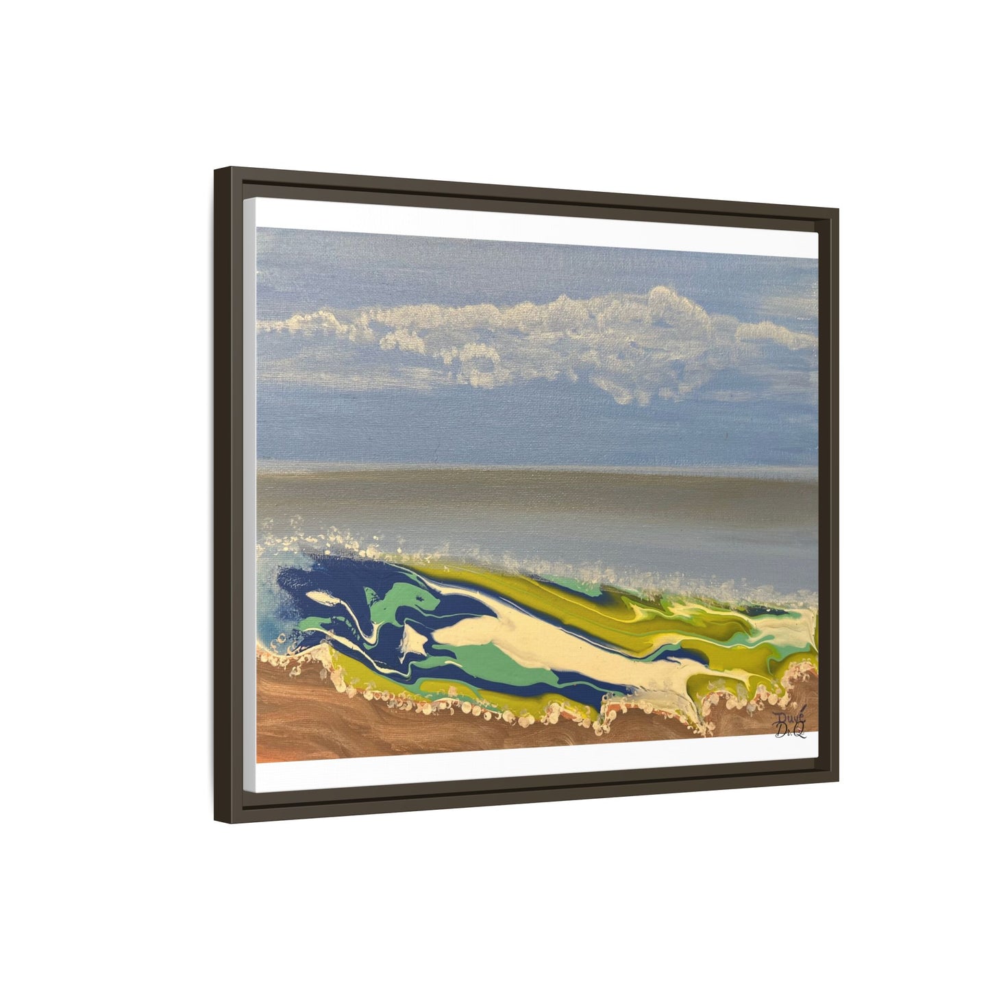 Sea Wash Matte Canvas, Framed (Multi-color)