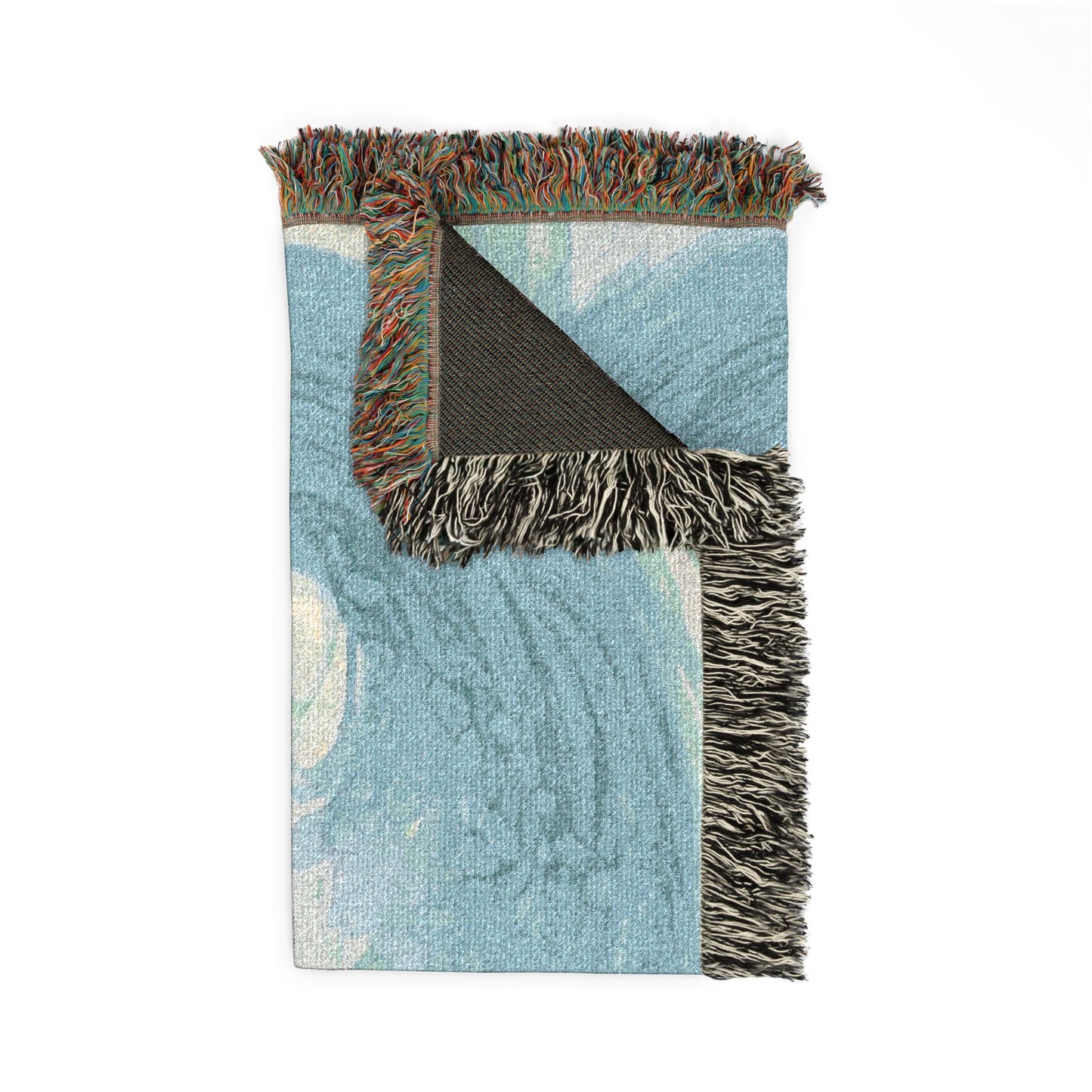 Rising from the Waves Girl Watercolor Print - Woven Blanket