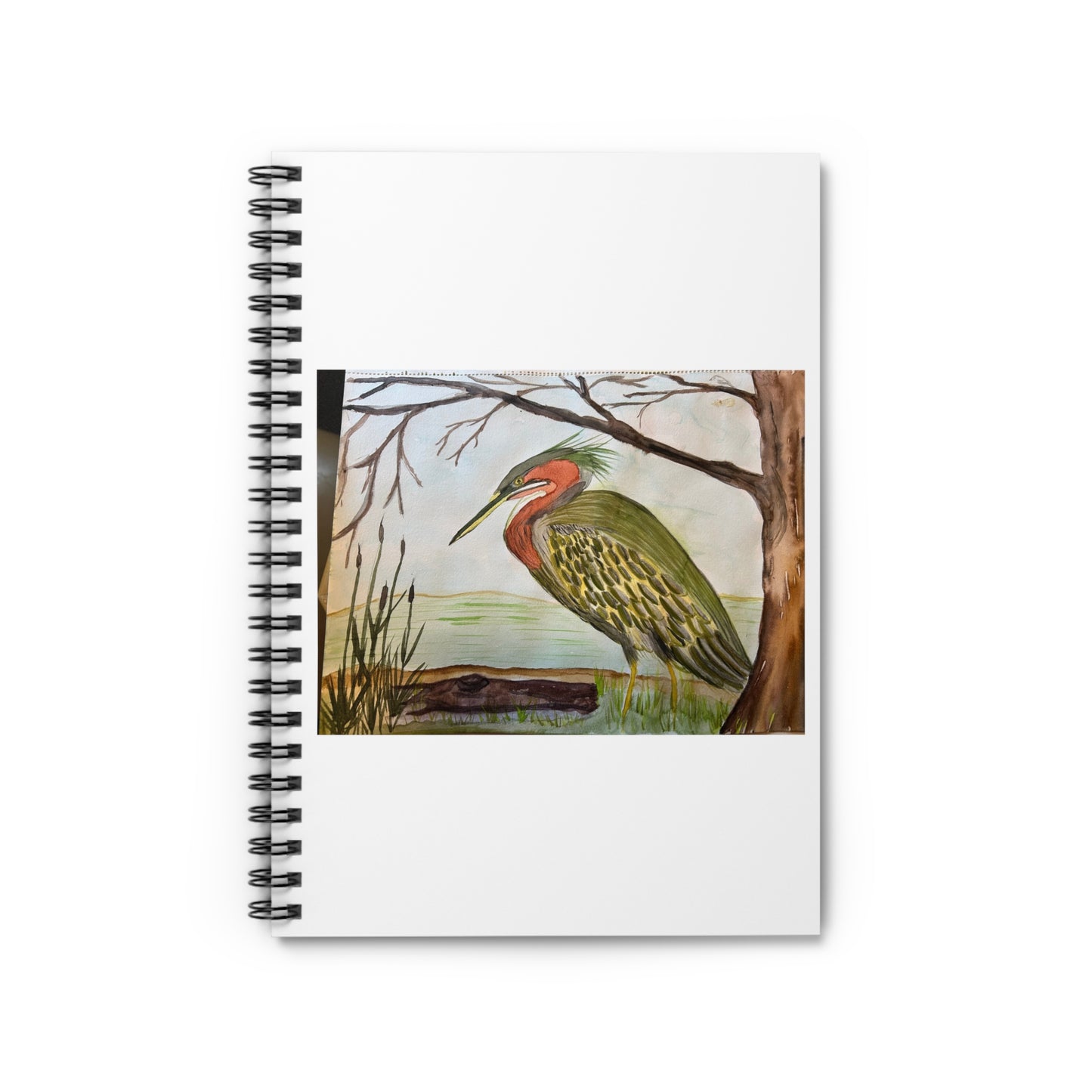 Green Heron Spiral Notebook - Ruled Line