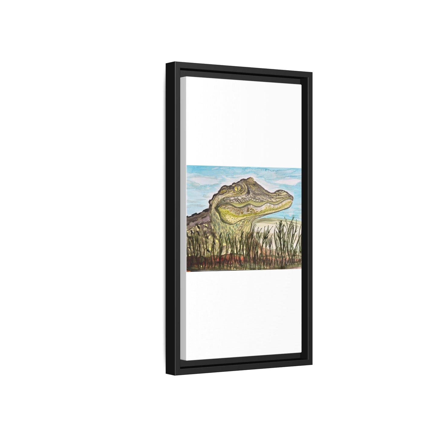 Texas Gator "Big Padre" Alligator Wall Art — Framed Matte Canvas Print