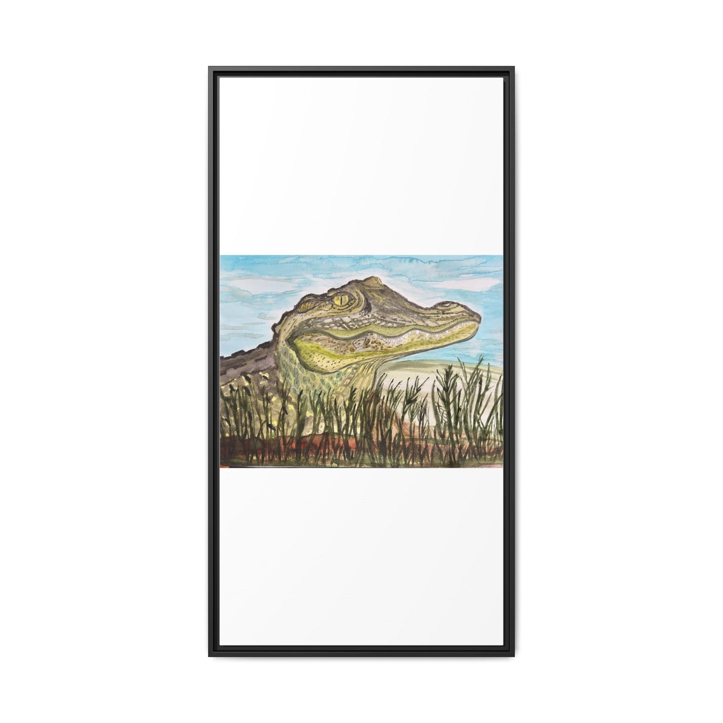 Texas Gator "Big Padre" Alligator Wall Art — Framed Matte Canvas Print