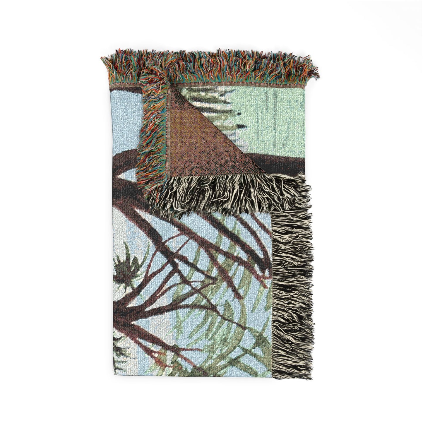 Roseate Spoonbill & Texas Gator Woven Blanket — Coastal Wildlife Throw