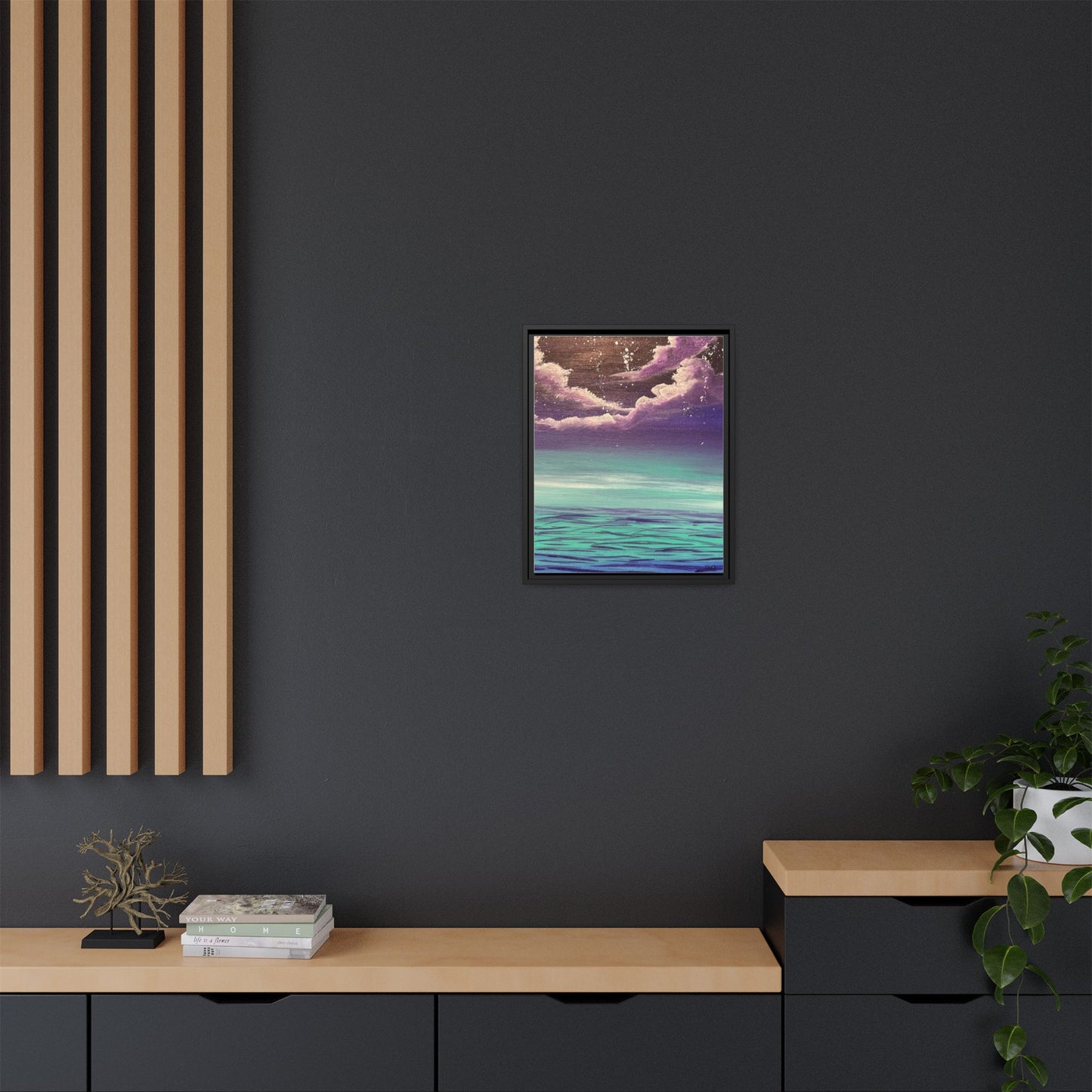 Night Sky Matte Canvas, Framed (Multi-color)