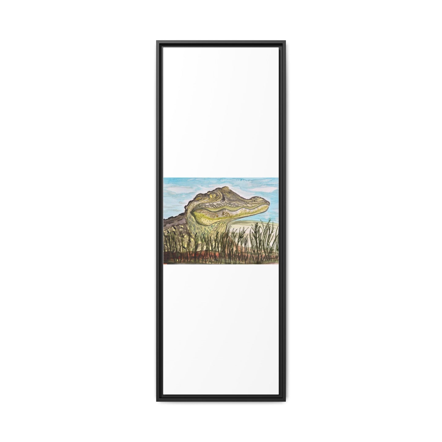 Texas Gator "Big Padre" Alligator Wall Art — Framed Matte Canvas Print