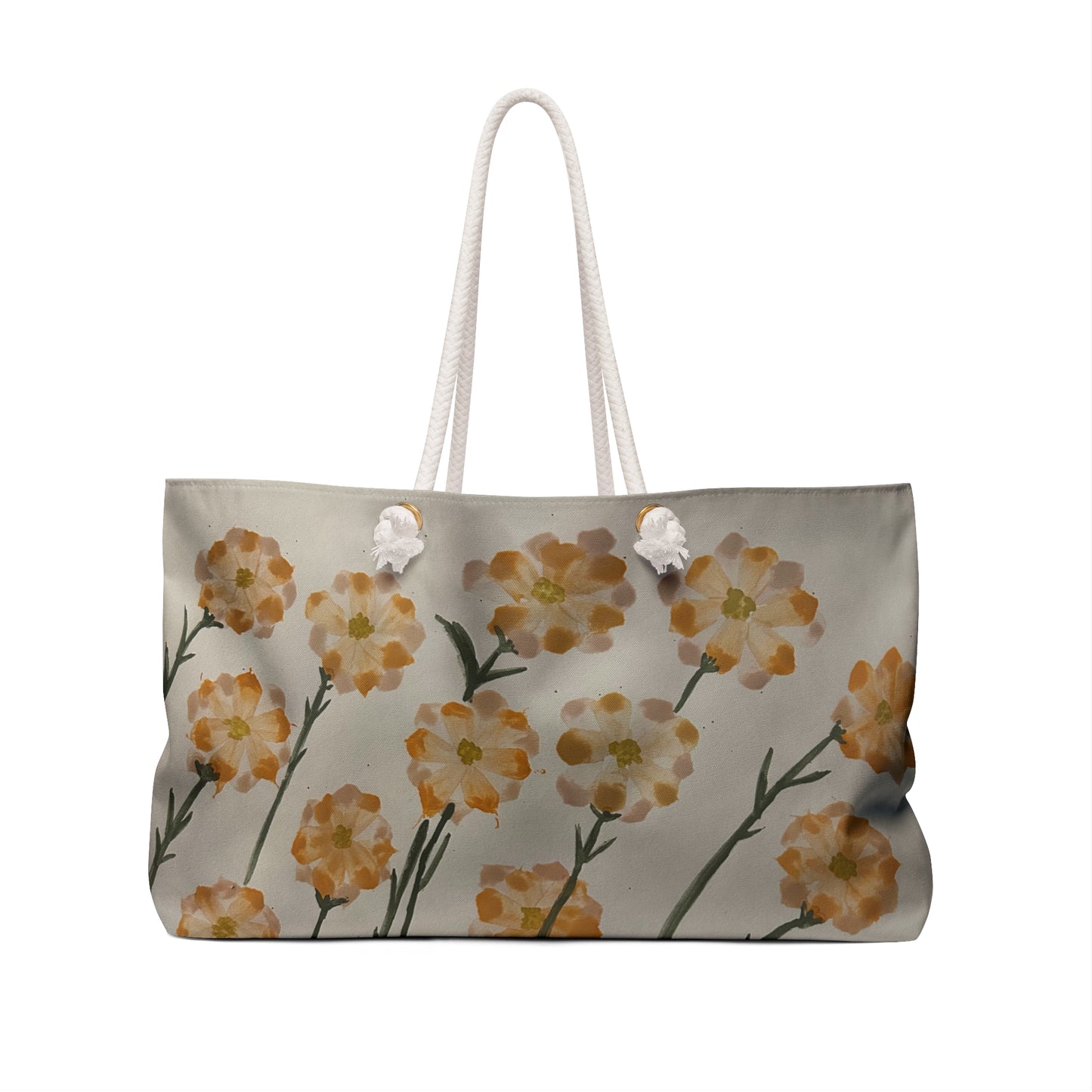 Yellow Orange Flowers Weekender Bag