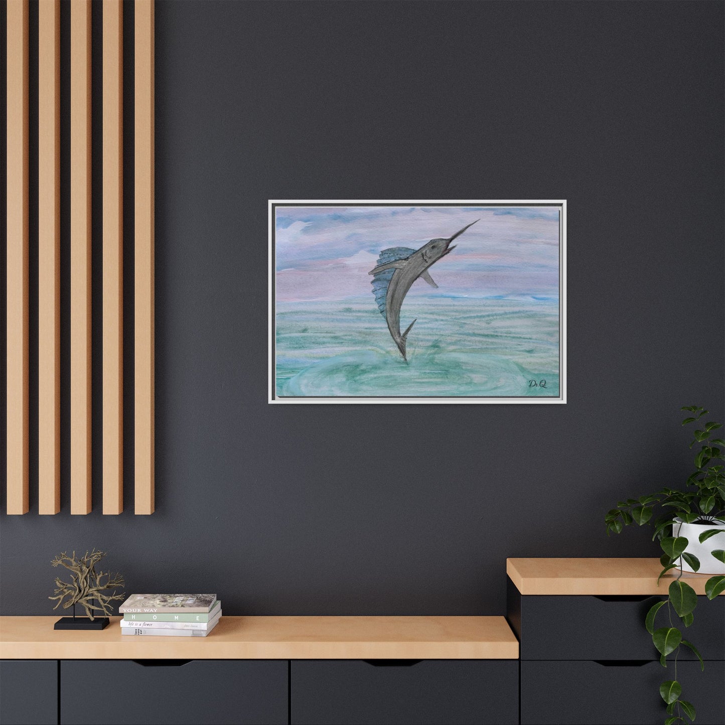 Leaping Marlin Seascape Wall Art