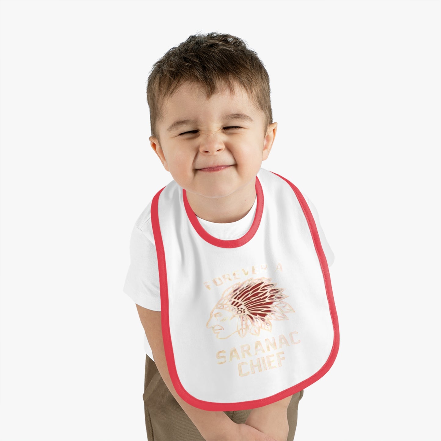 Baby Contrast Trim Jersey Bib