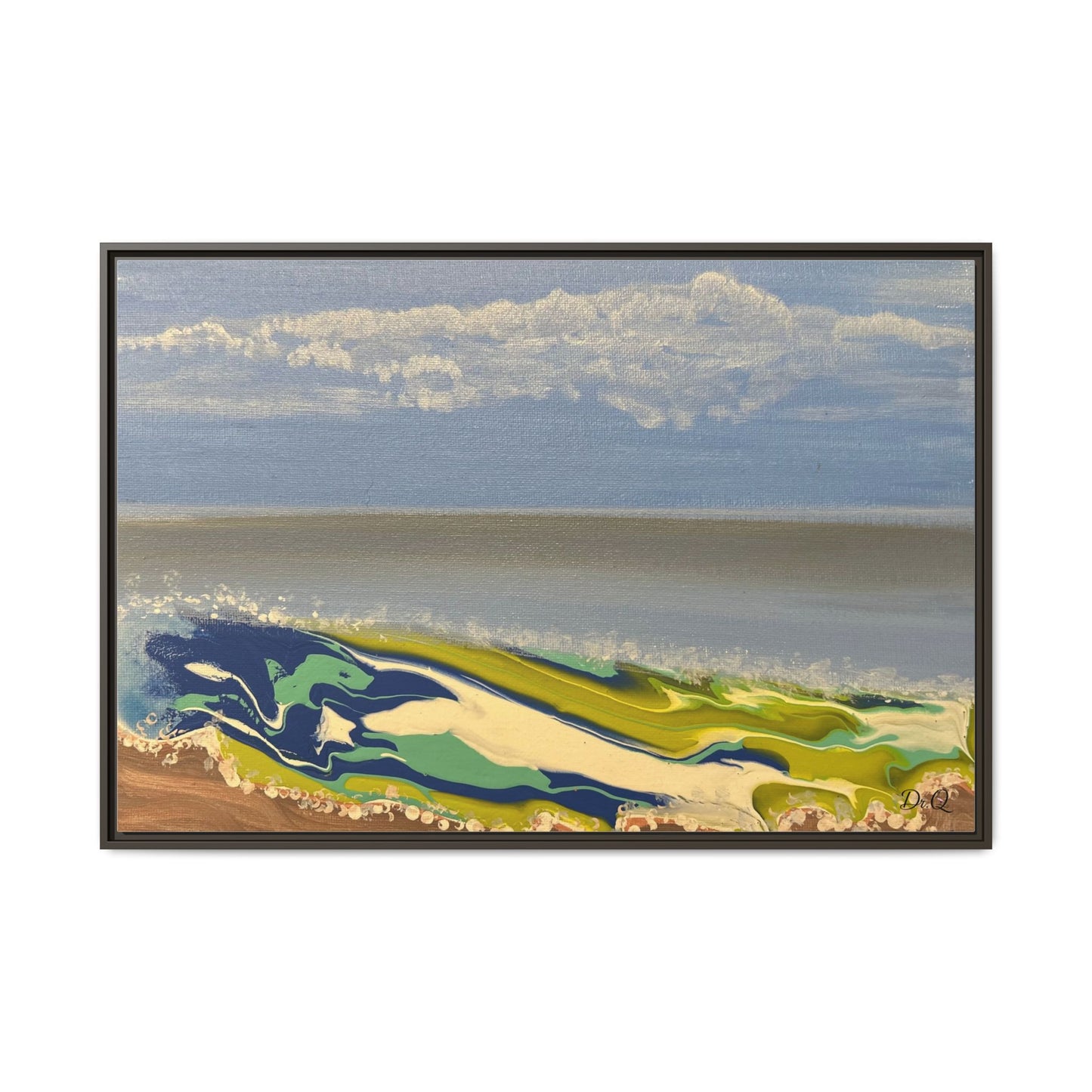 Sea Wash Matte Canvas, Framed (Multi-color)